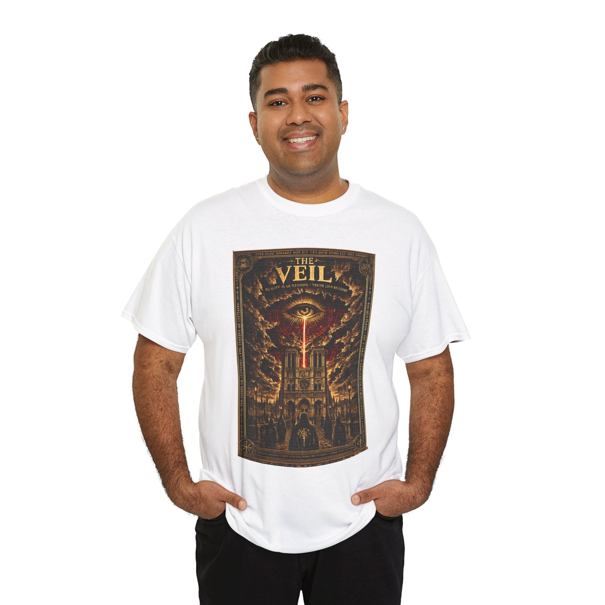 The Veil T-Shirt | Occult All Seeing Eye Cathedral Graphic Tee | Esoteric Conspiracy Gothic Shirt | Dark Academia Mystic Art
