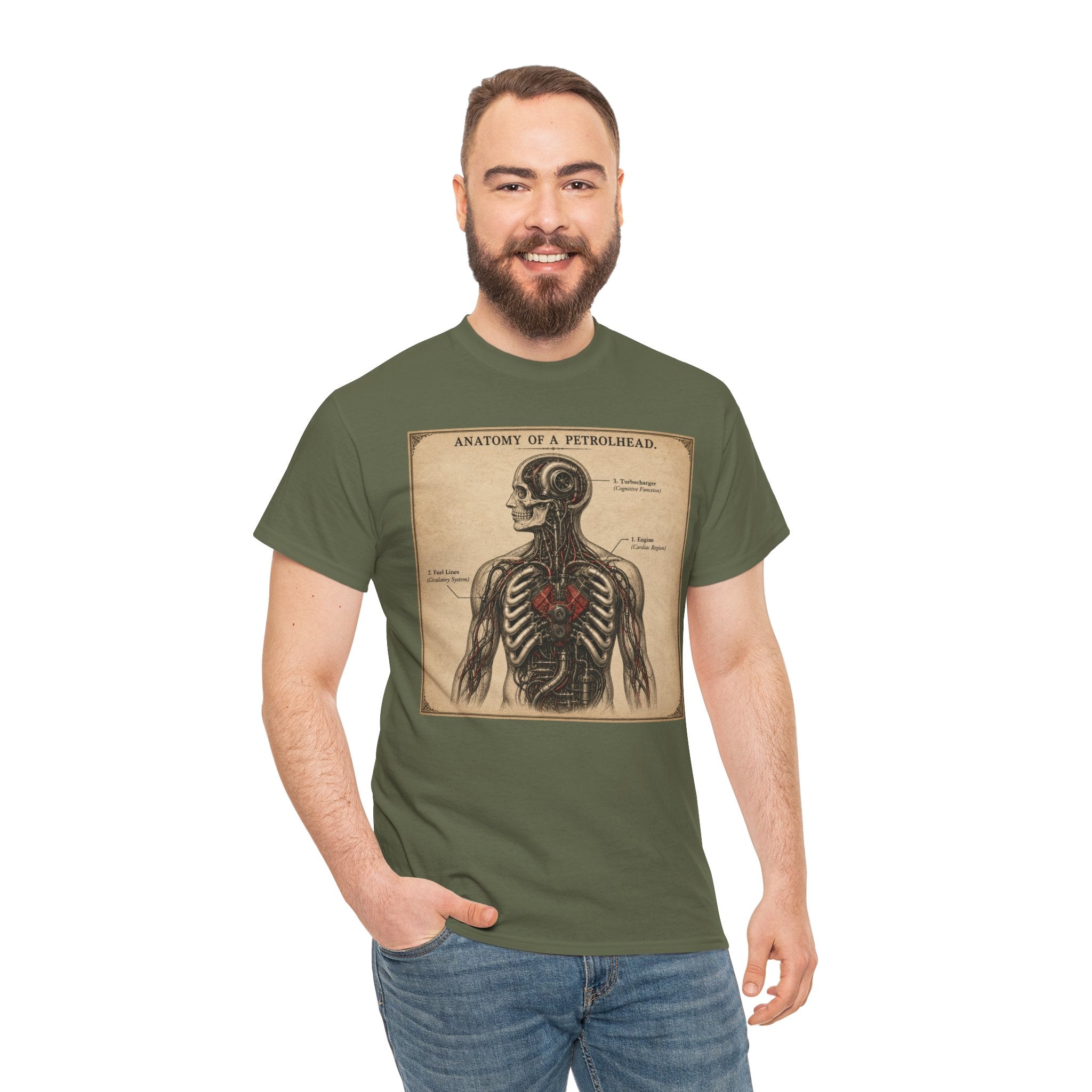 Anatomy of a Petrolhead T-Shirt | Funny Car Lover Diagram Graphic Tee | Vintage Engine Anatomy Mechanic Shirt | Gearhead Humour Art