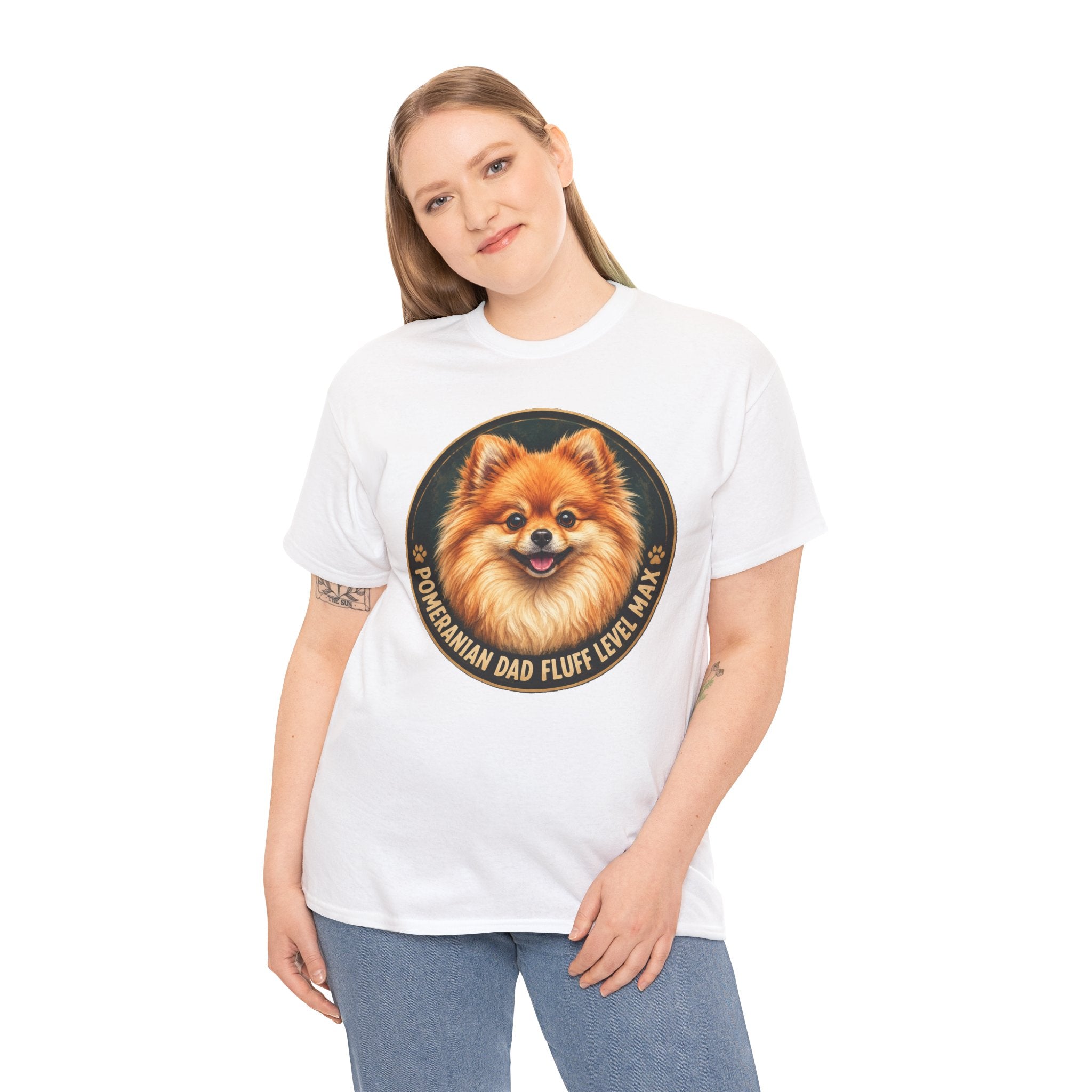 Pomeranian Dad Fluff Level Max T-Shirt | Pomeranian Owner Tee