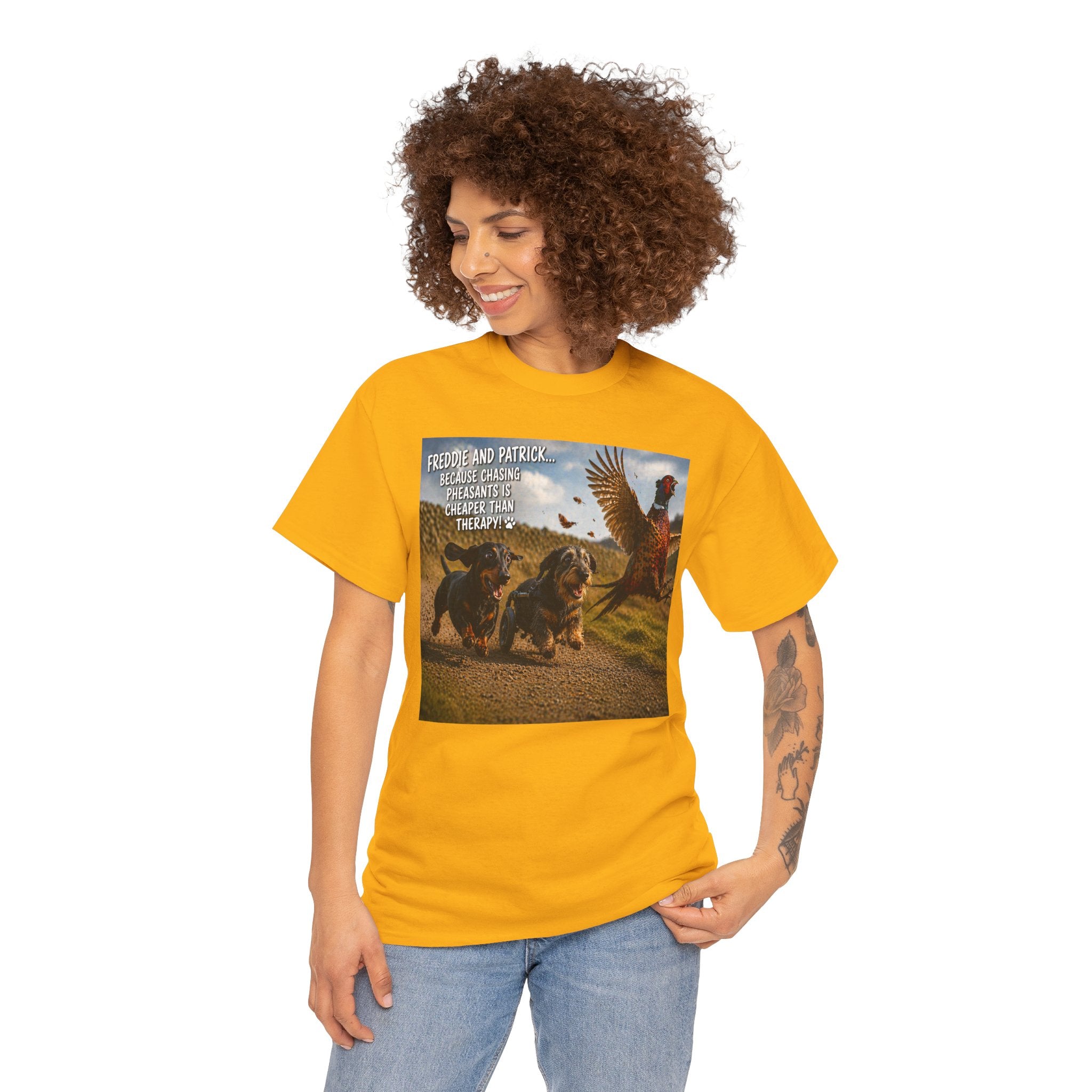 Patriotic Dachshunds & Turkey Tee — "Freedom and Patriotism" Graphic T-Shirt