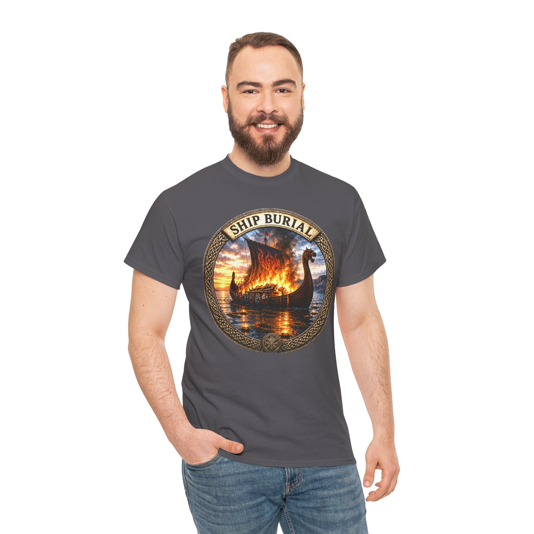 Ship Burial T-Shirt | Viking Funeral Norse Tee