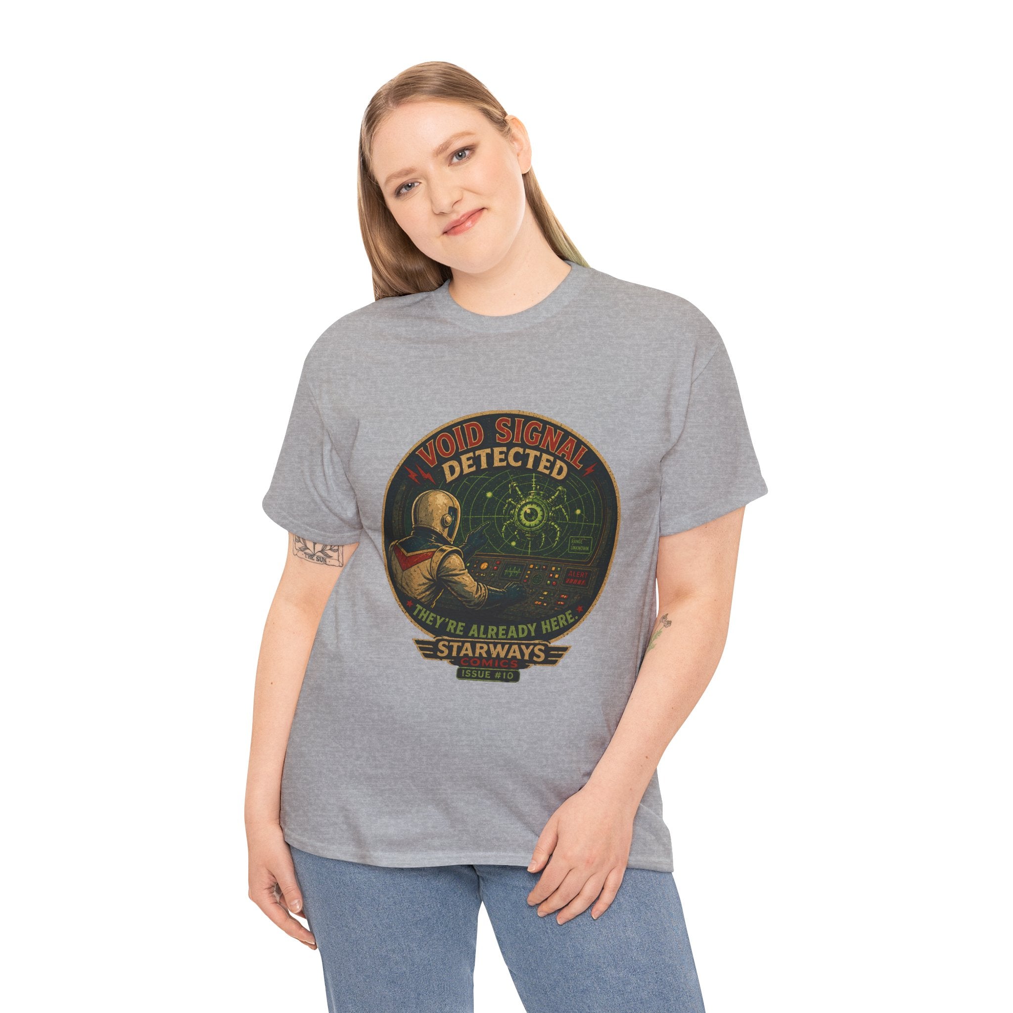 Void Signal Detected T-Shirt | Retro Sci-Fi Astronaut Graphic Tee | Vintage Space Comic Alien Radar Shirt | Starways Comics Issue 10