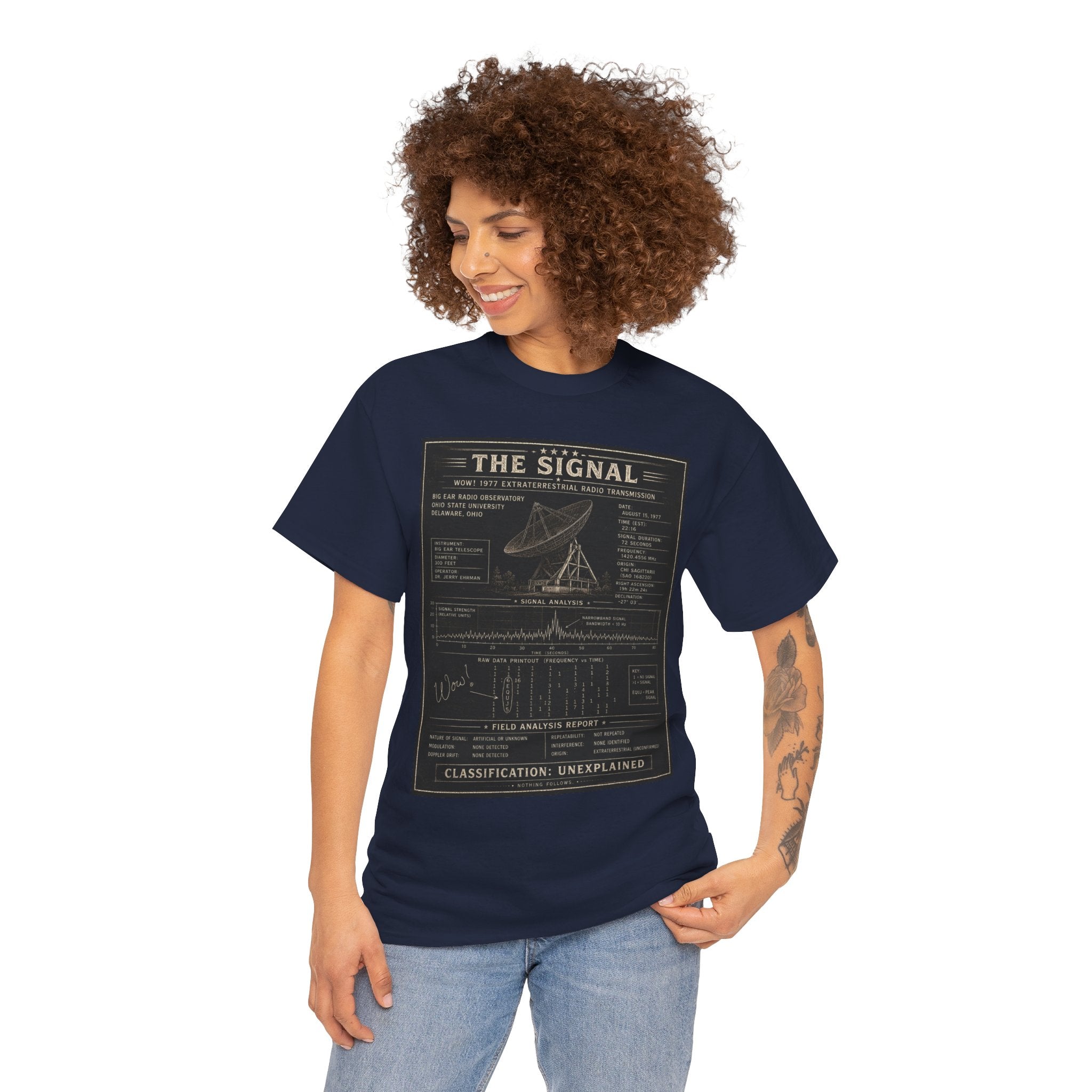 The Signal – WOW! 1977 Extraterrestrial Radio Transmission Field Analysis Vintage Graphic T-Shirt