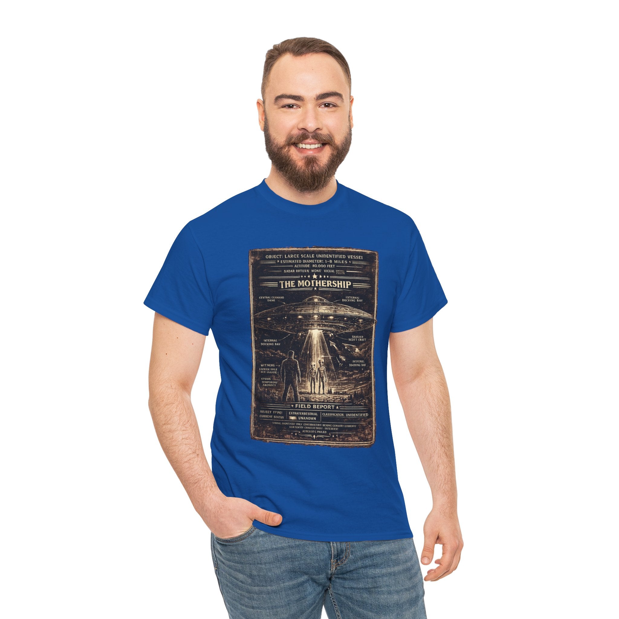 The Mothership – Large Scale Extraterrestrial Vessel Technical Cross Section Vintage Graphic T-Shirt