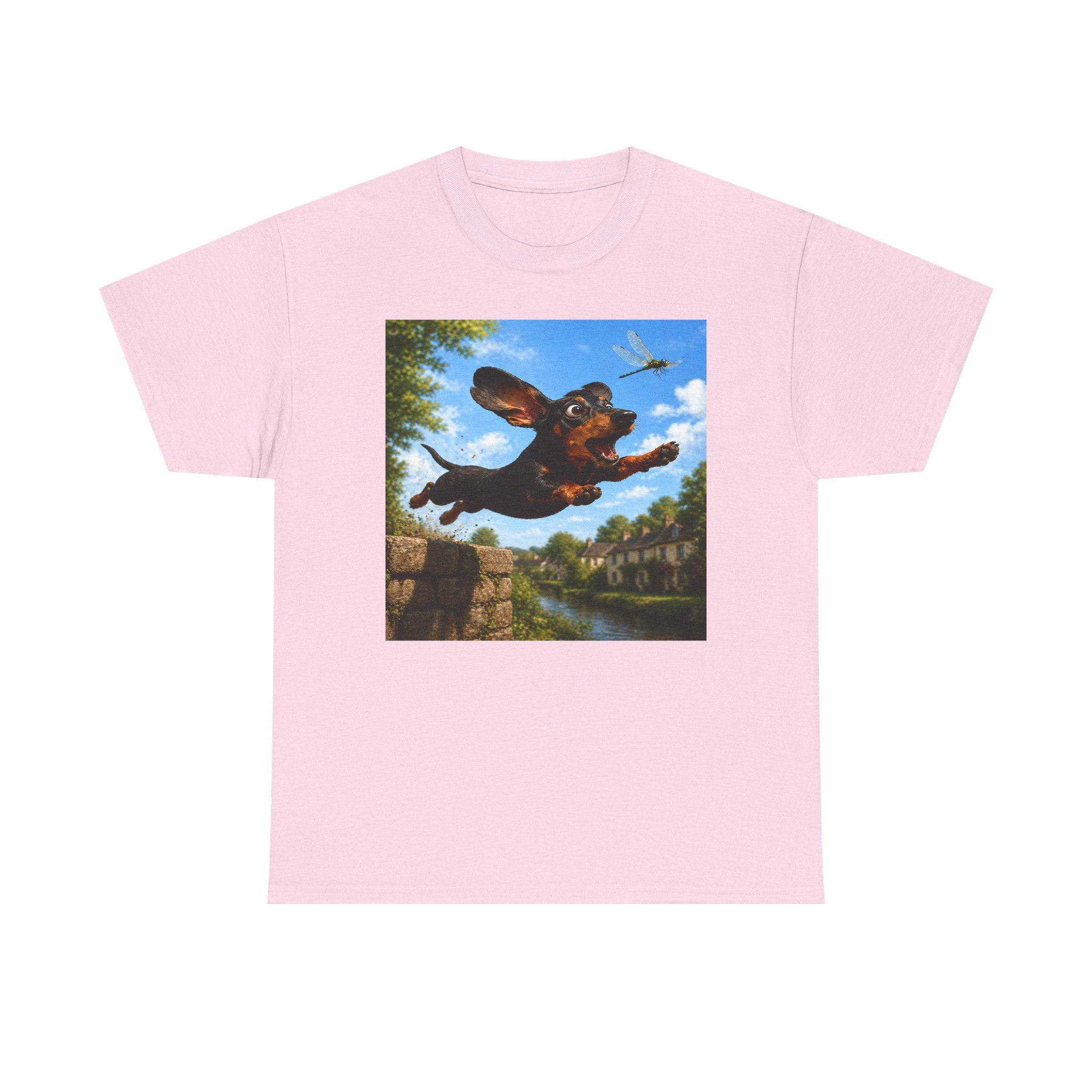 Flying Dachshund Dragonfly Chase T-Shirt