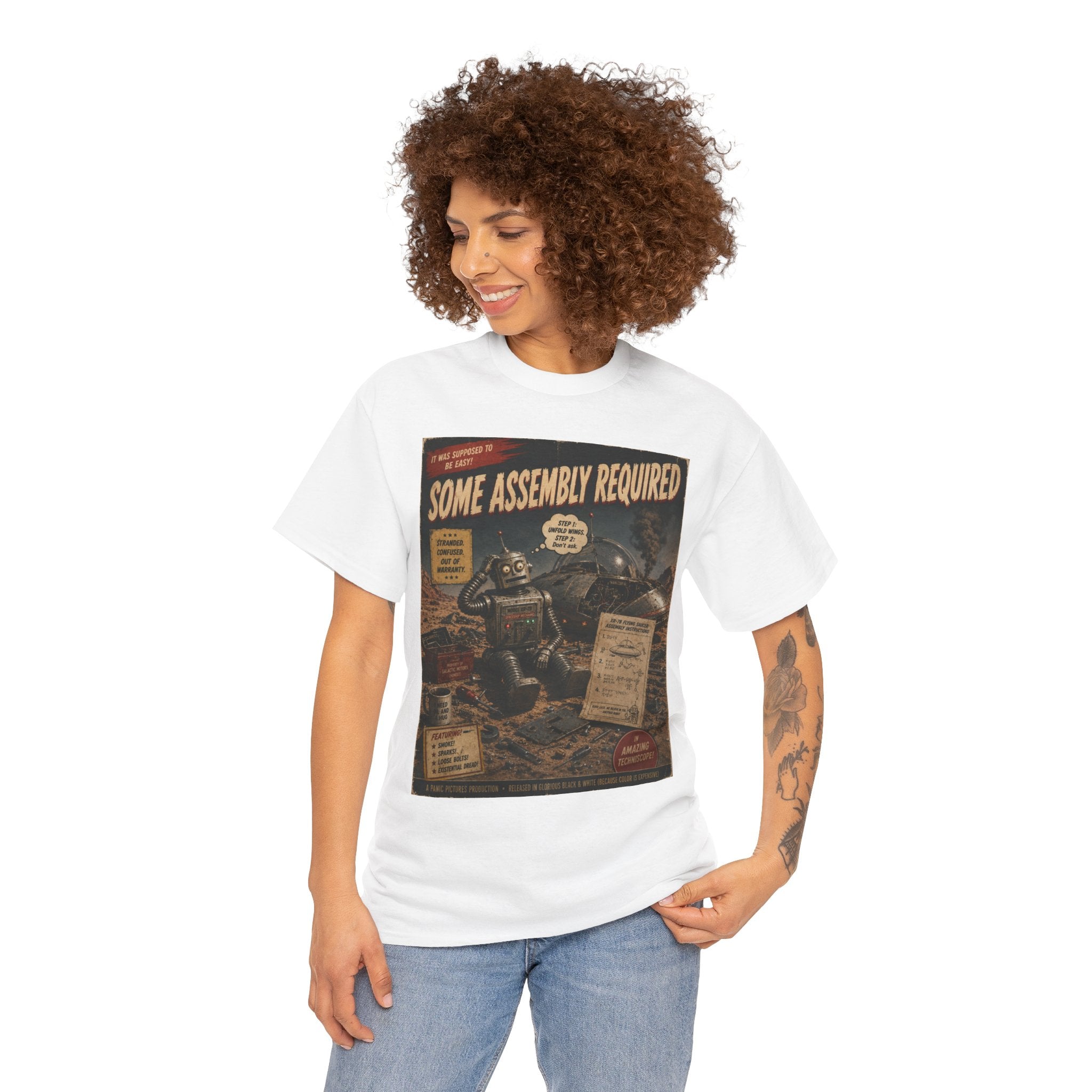 Some Assembly Required – Retro B-Movie Robot Mechanic T-Shirt