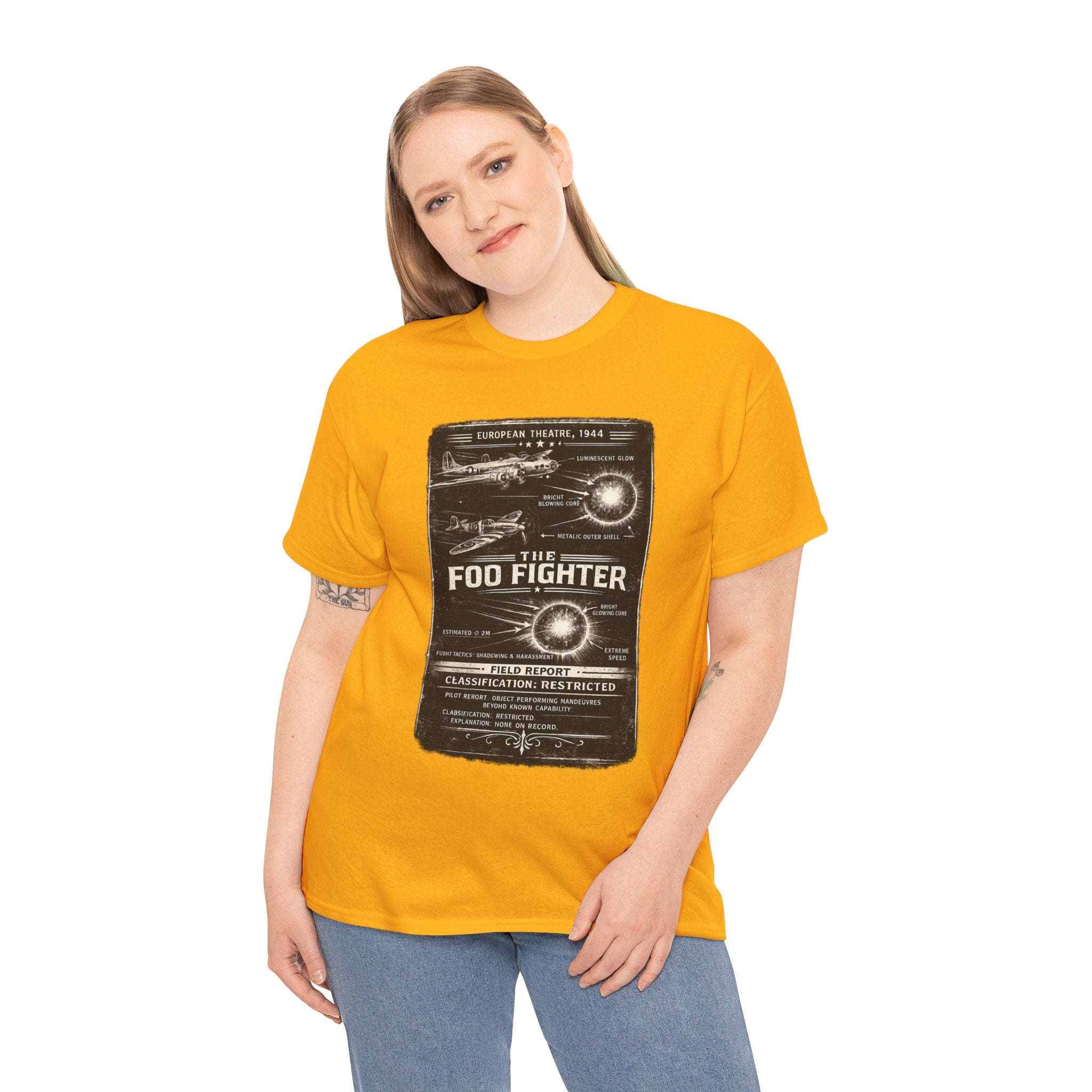 Foo Fighter Light – WWII Allied Pilot Unidentified Aerial Phenomena Field Report Graphic T-Shirt