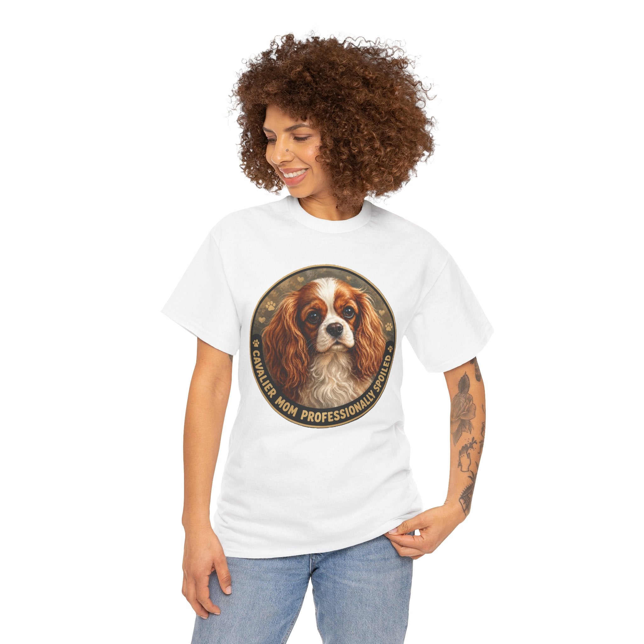 Cavalier Mom Professionally Spoiled T-Shirt | Cavalier King Charles Spaniel Tee