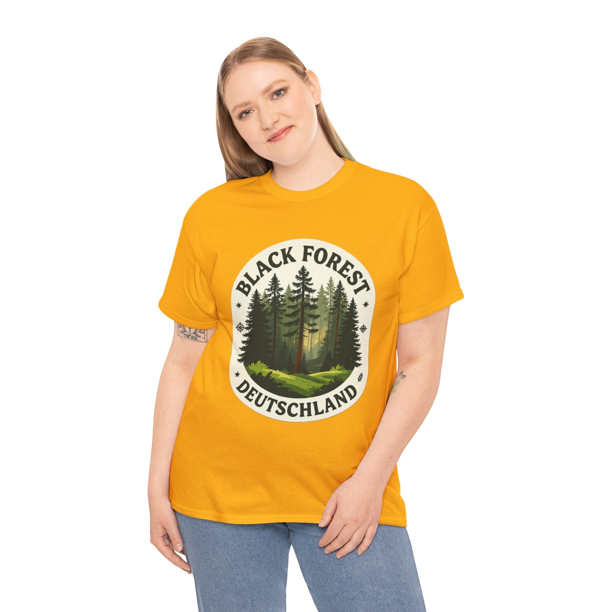 Black Forest T-Shirt | Schwarzwald Deutschland Hiking Tee | Germany Forest Badge Graphic Shirt | Germany Travel Gift