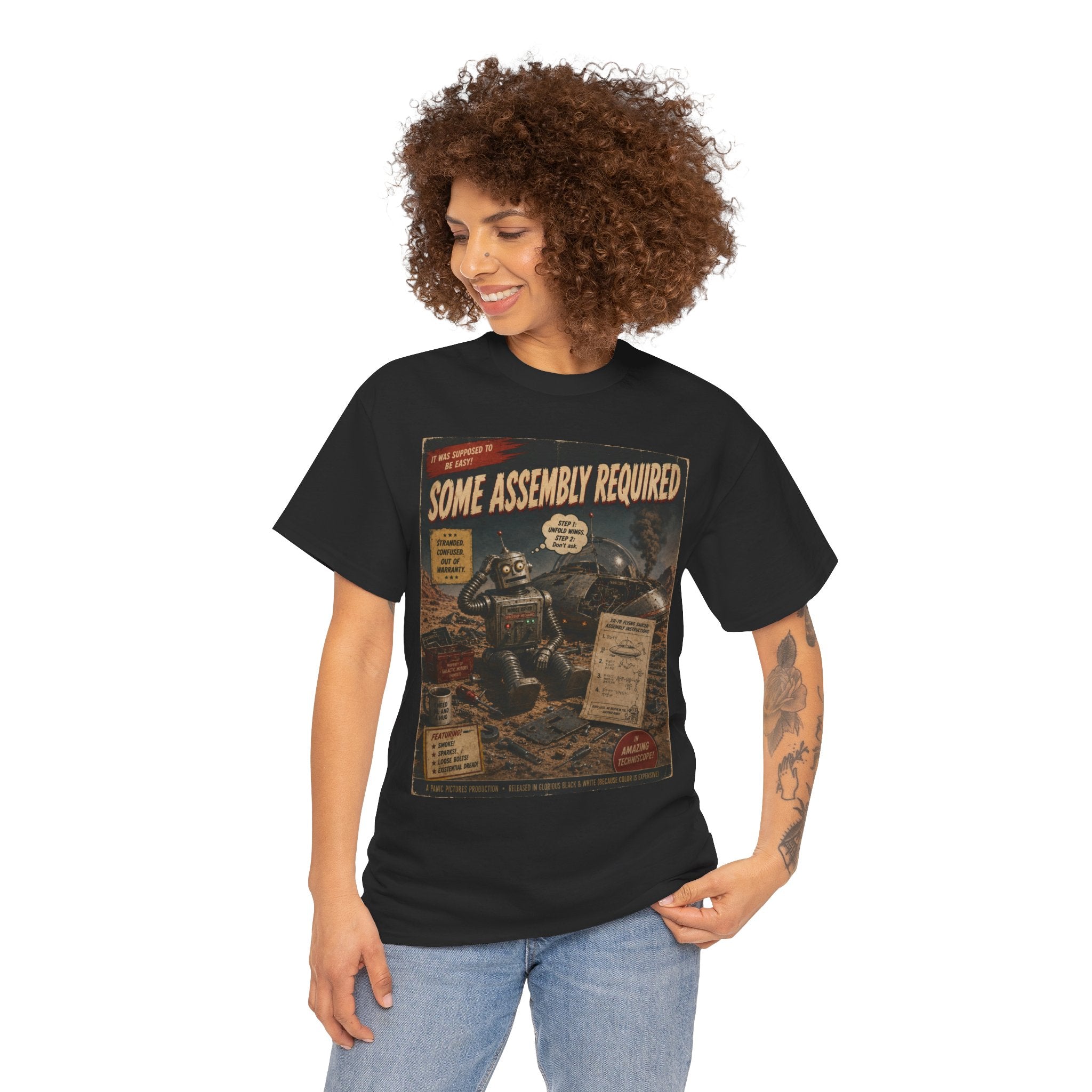 Some Assembly Required – Retro B-Movie Robot Mechanic T-Shirt
