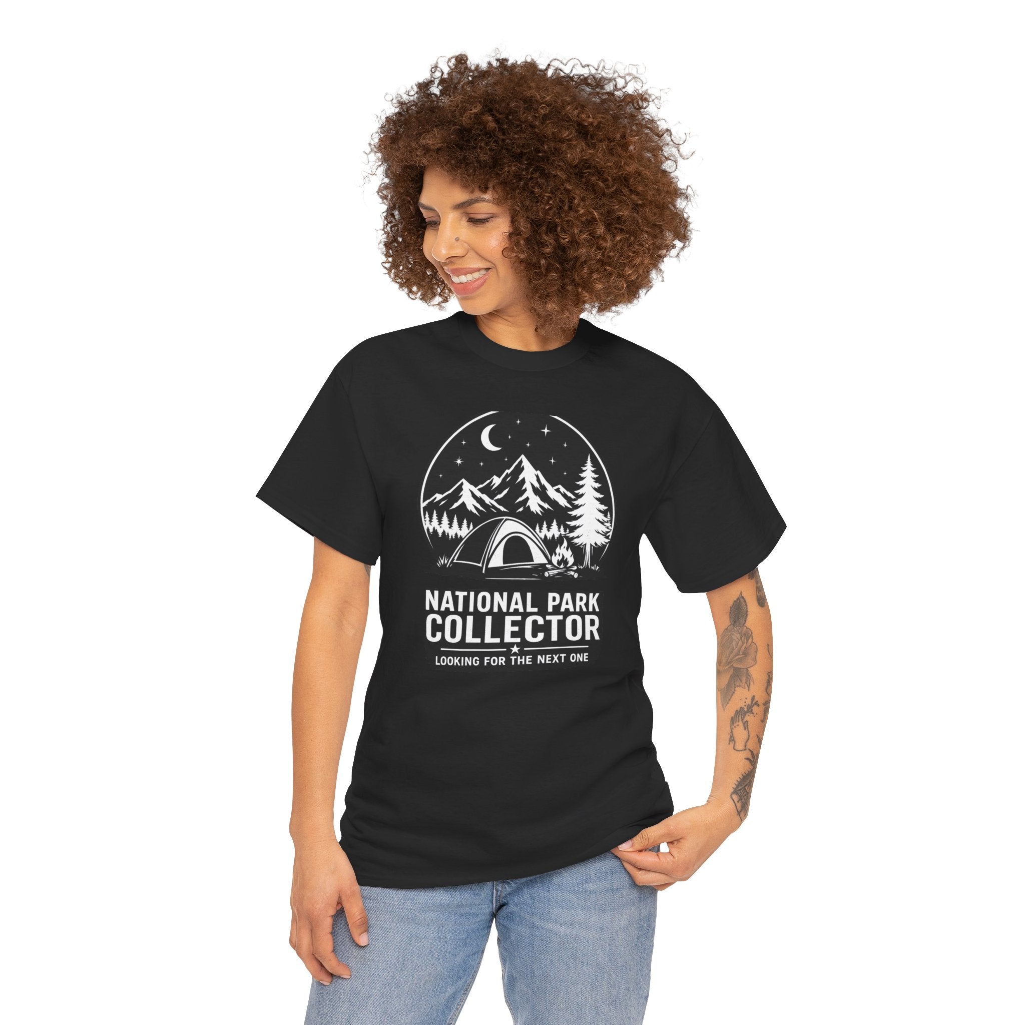 National Park Collector Camping Tee — "Looking for the Next One" Outdoor Adventure Shirt
