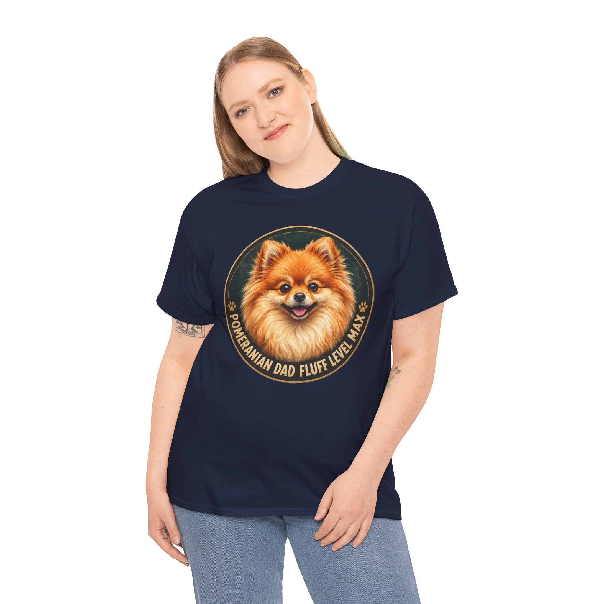 Pomeranian Dad Fluff Level Max T-Shirt | Pomeranian Owner Tee