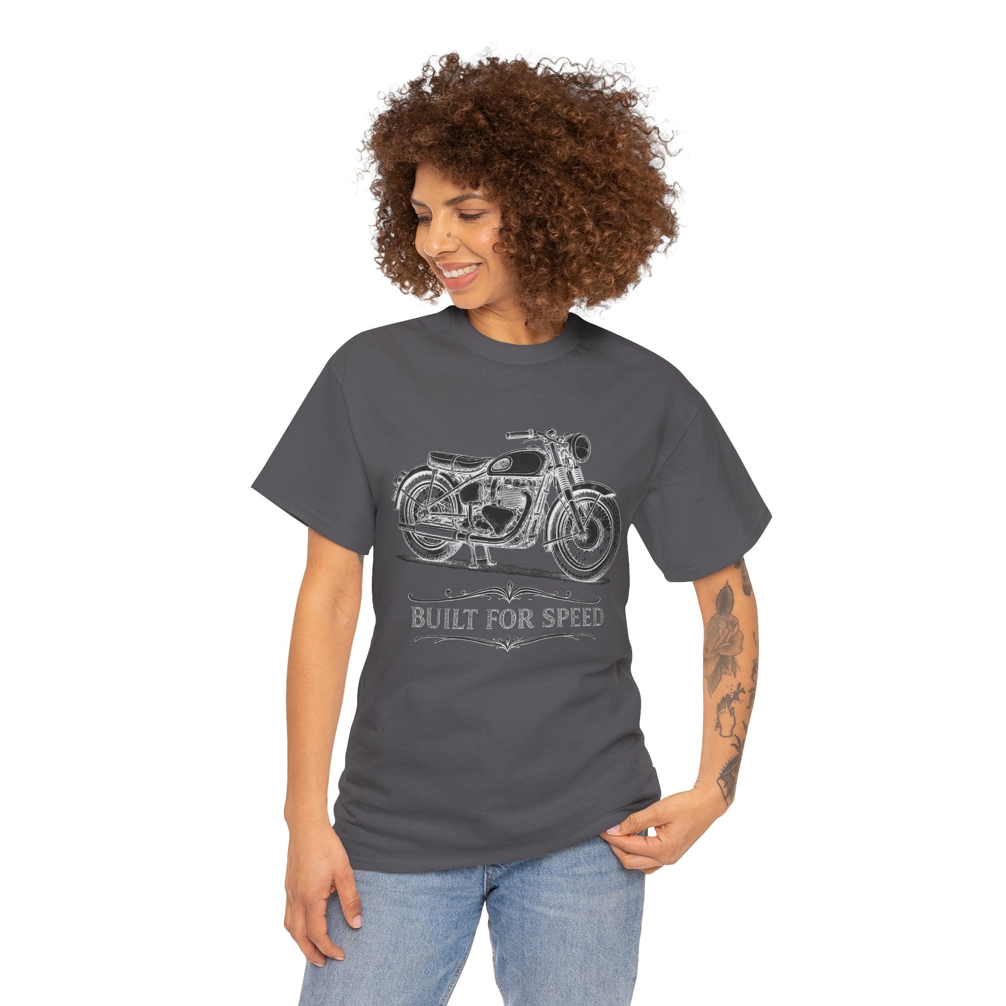 Vintage Motorcycle Tee – "Built for Speed" Retro Bike Graphic T-Shirt
