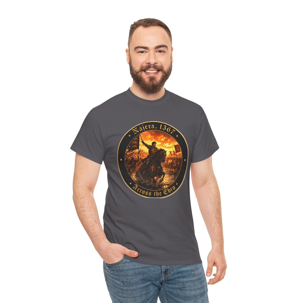 Nájera 1367 T-Shirt — "Across the Ebro" Medieval Battle Roundel Graphic Tee