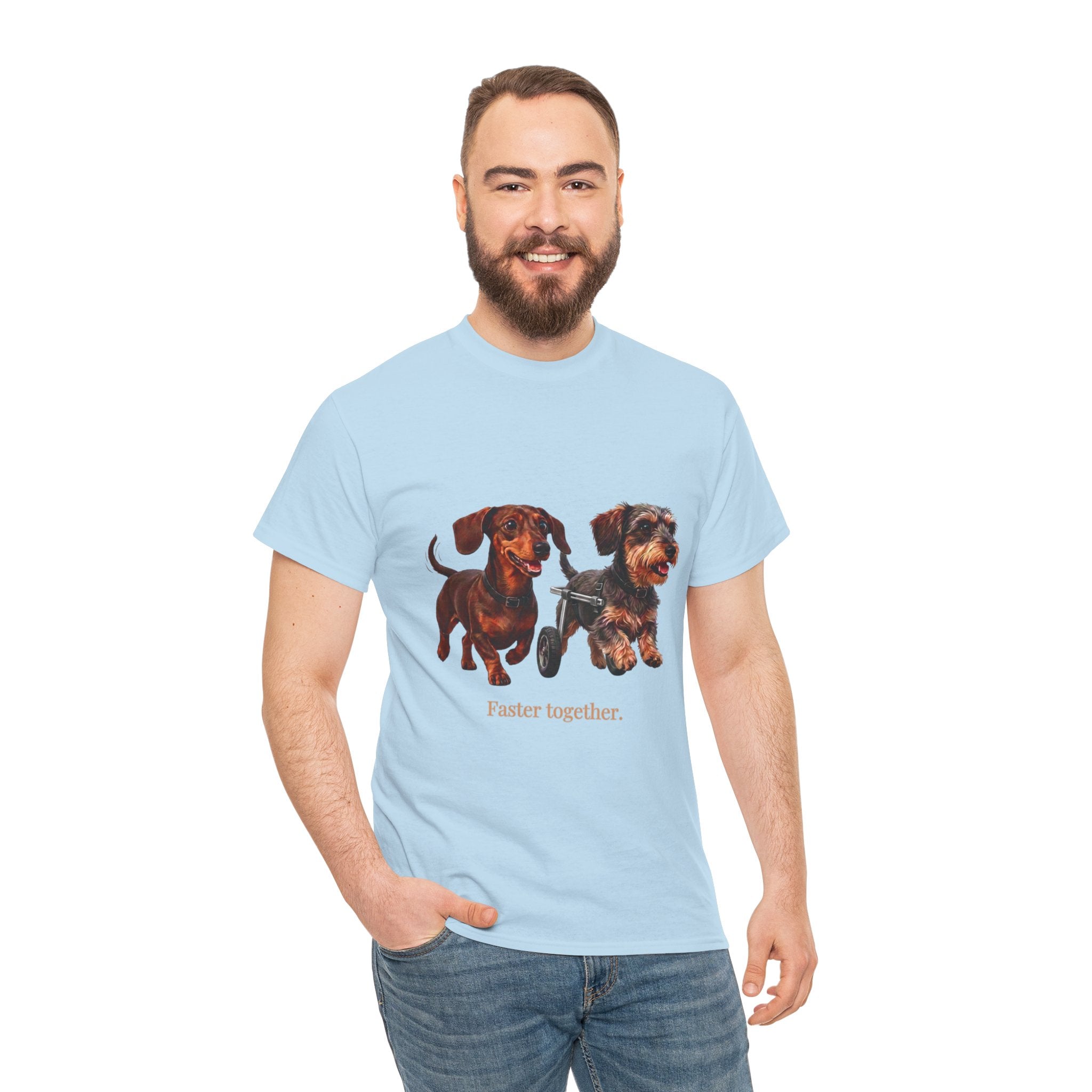 Dachshund Duo Tee – “Faster Together” Wiener Dog T-Shirt