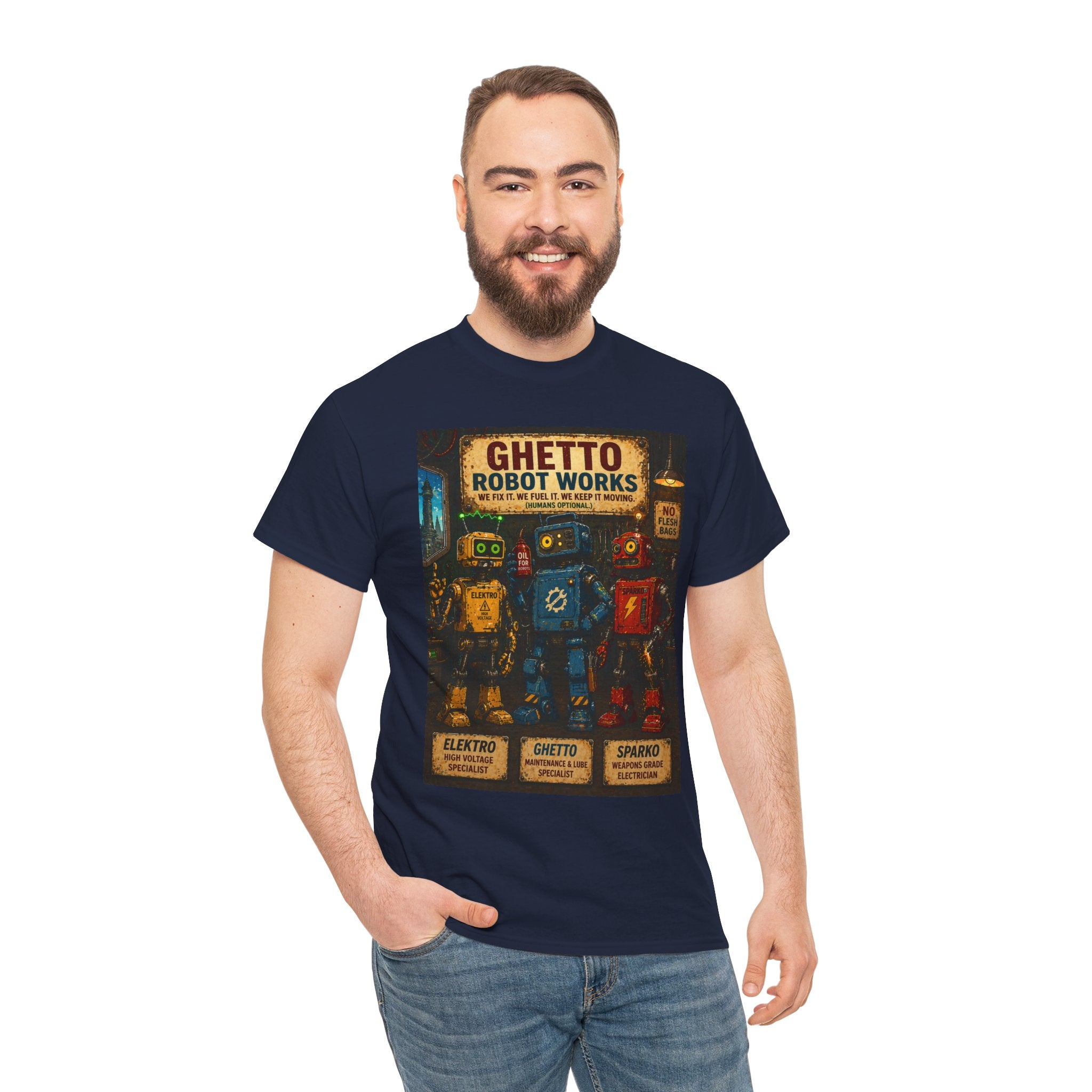 Ghetto Robot Works Vintage Poster T‑Shirt