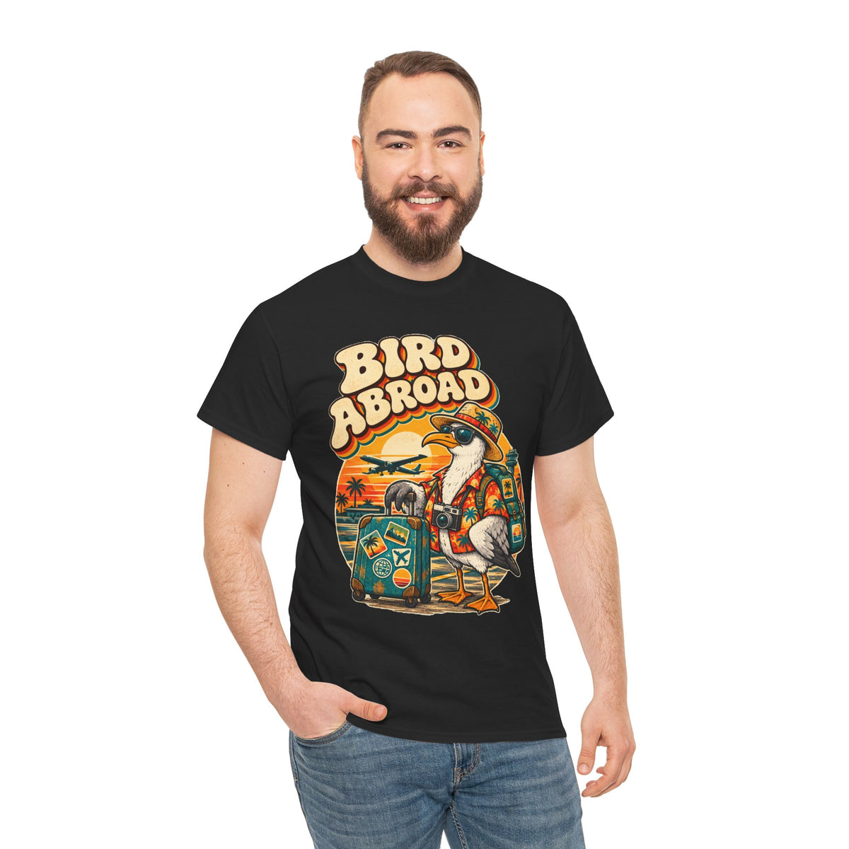 Bird Abroad Seagull T-Shirt – Funny Holiday Tourist Gull Tee