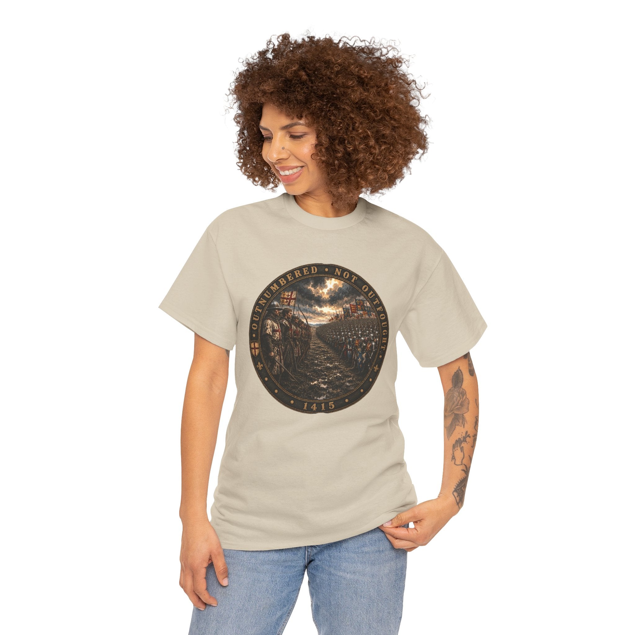 Outnumbered Not Outfought — Agincourt 1415 Graphic T-Shirt