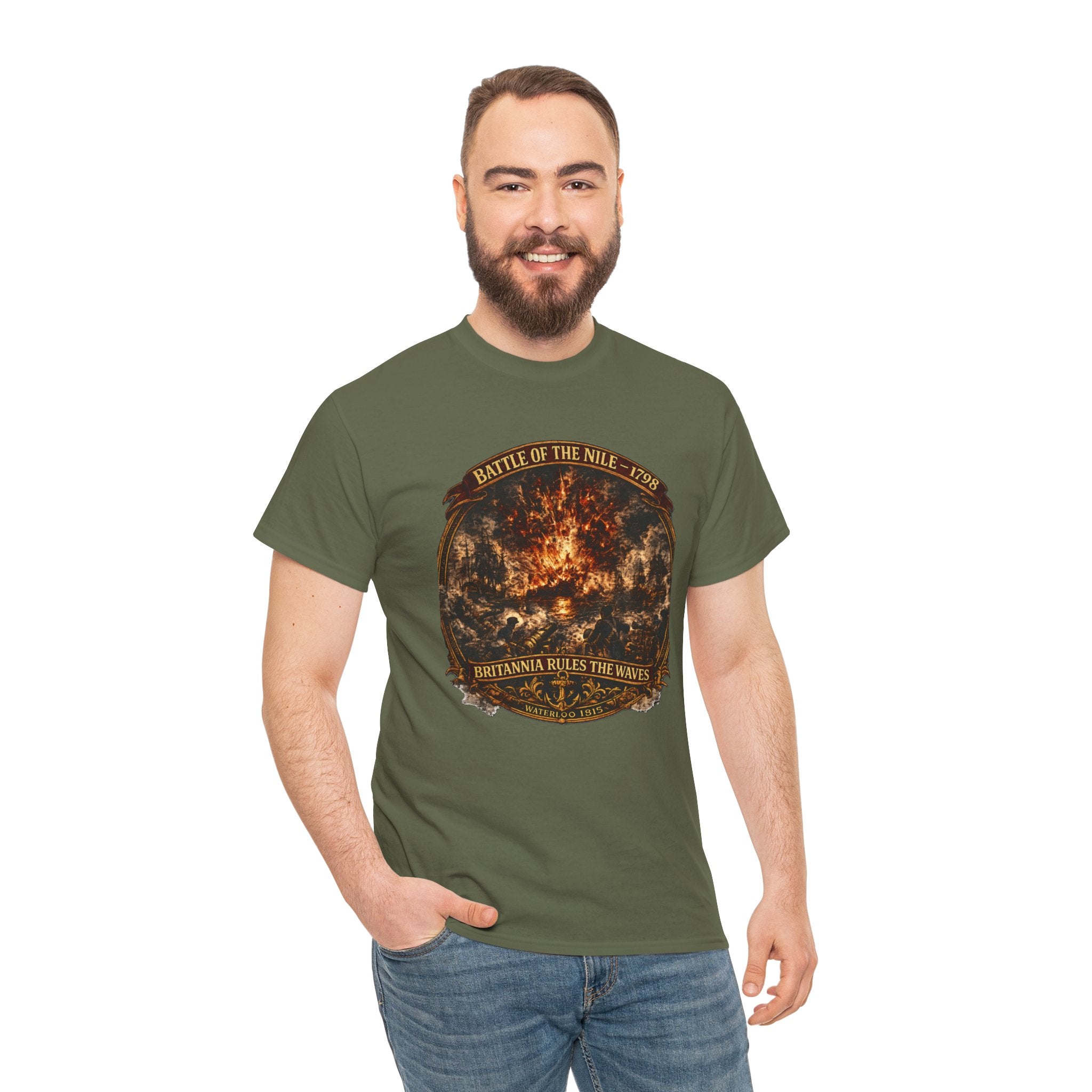 Battle of the Nile Tee — Vintage Naval Warfare Firestorm Graphic Shirt