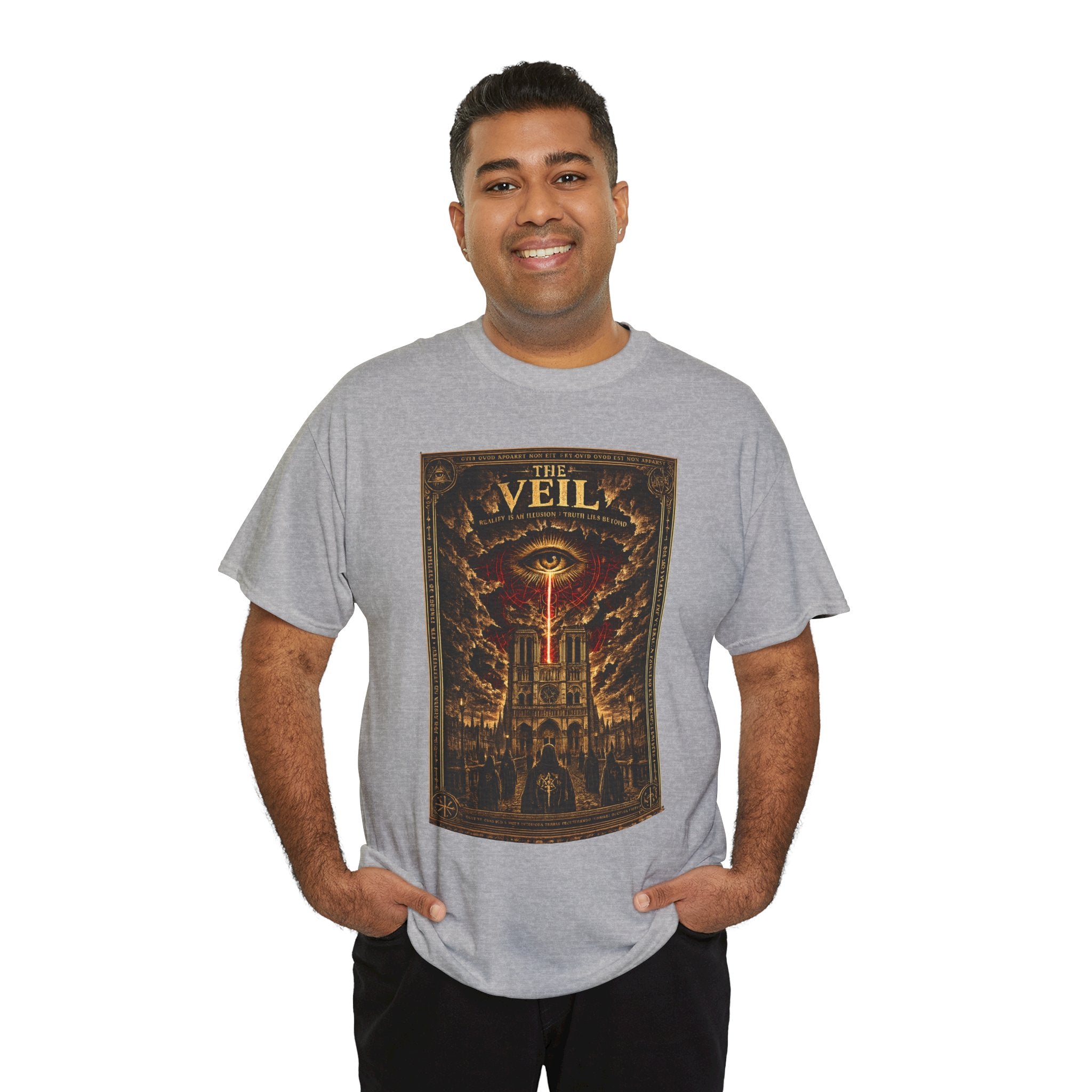The Veil T-Shirt | Occult All Seeing Eye Cathedral Graphic Tee | Esoteric Conspiracy Gothic Shirt | Dark Academia Mystic Art