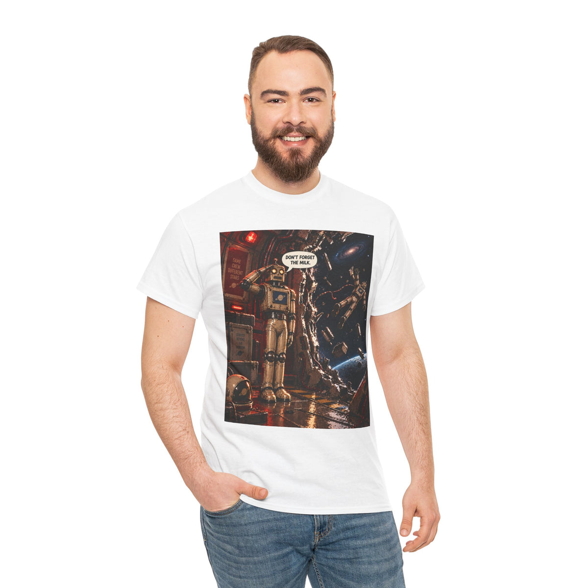 Don't Forget The Milk Retro Robot T-Shirt