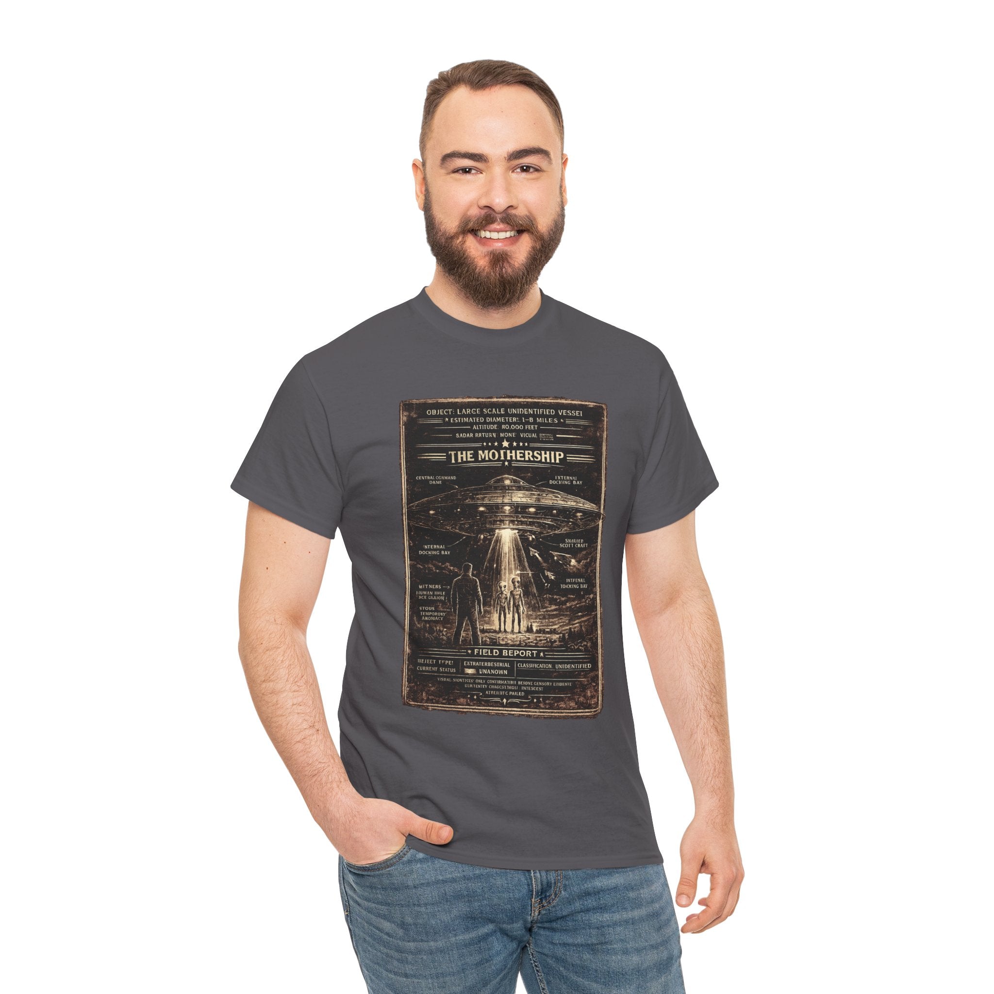 The Mothership – Large Scale Extraterrestrial Vessel Technical Cross Section Vintage Graphic T-Shirt