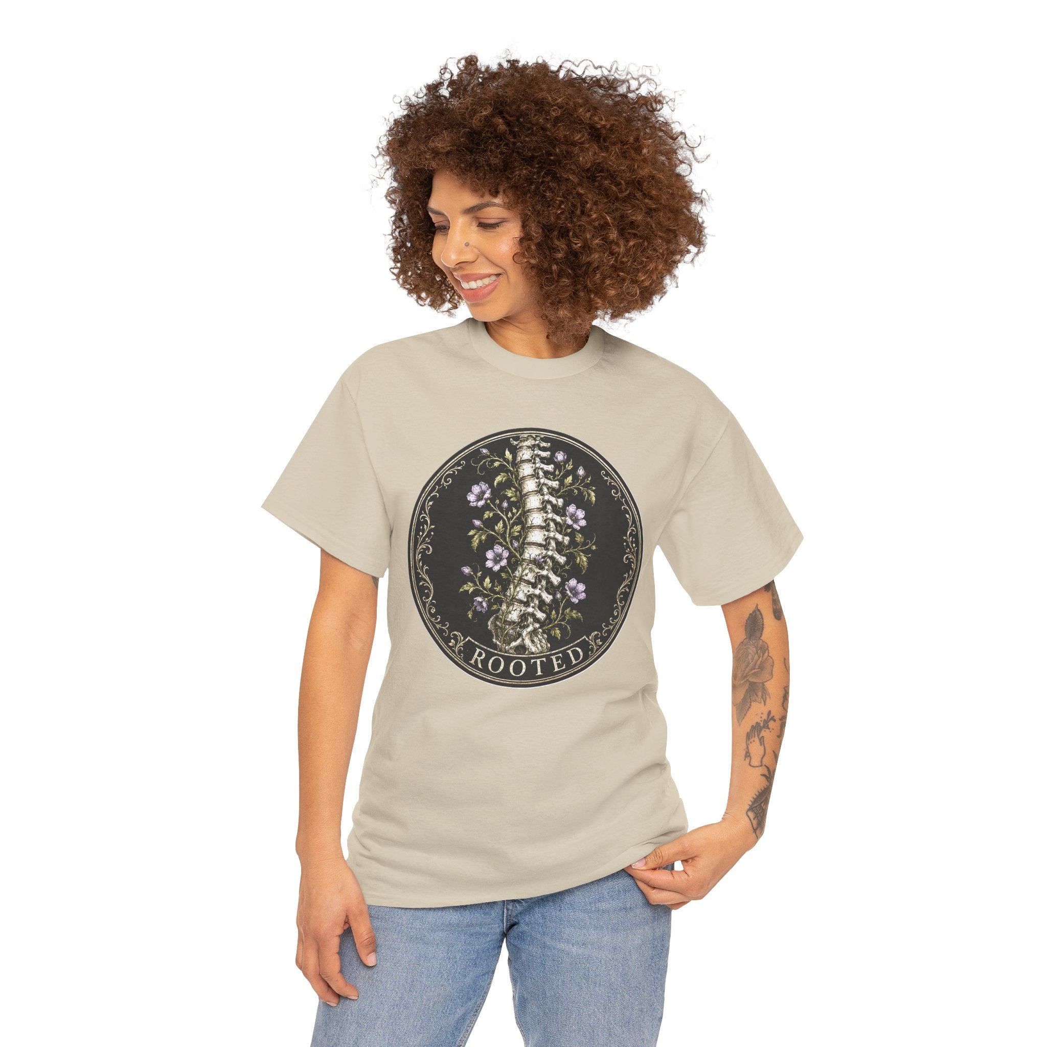 Rooted T-Shirt | Anatomical Spine Gothic Botanical Tee