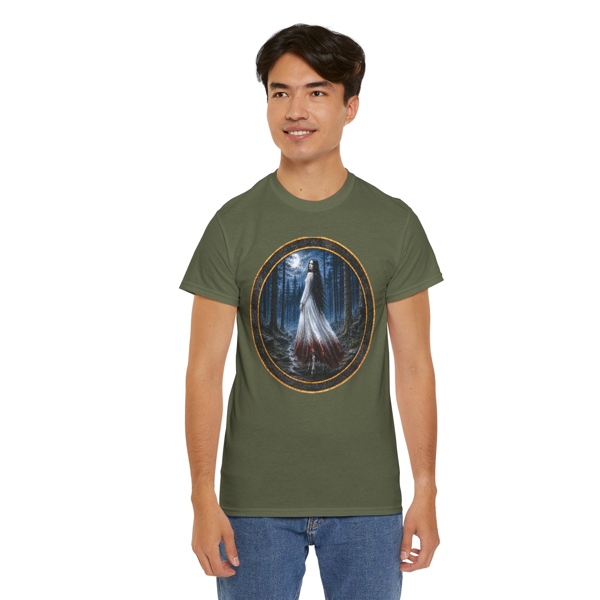 The Baobhan Sìth - Gothic Forest Bride T-Shirt – Haunted Bridal Ghost Artwork Tee