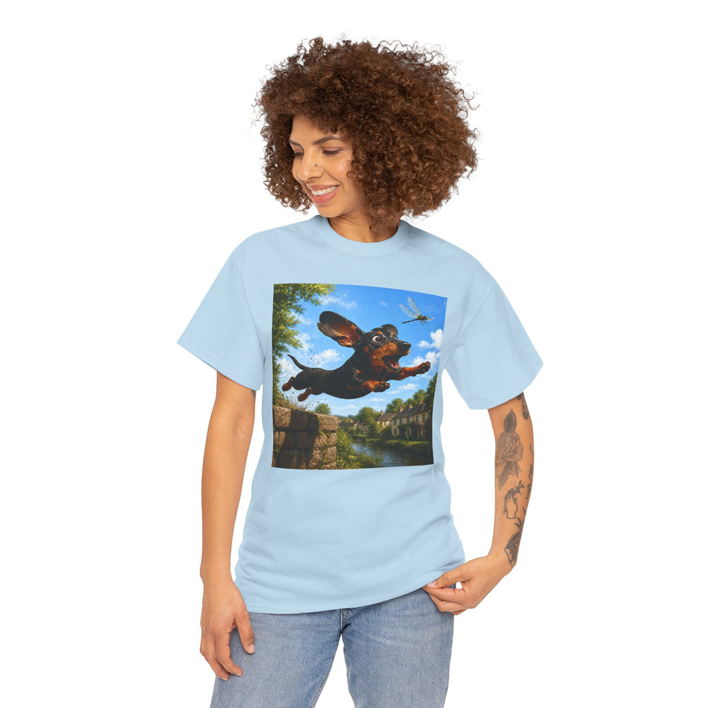 Flying Dachshund Dragonfly Chase T-Shirt