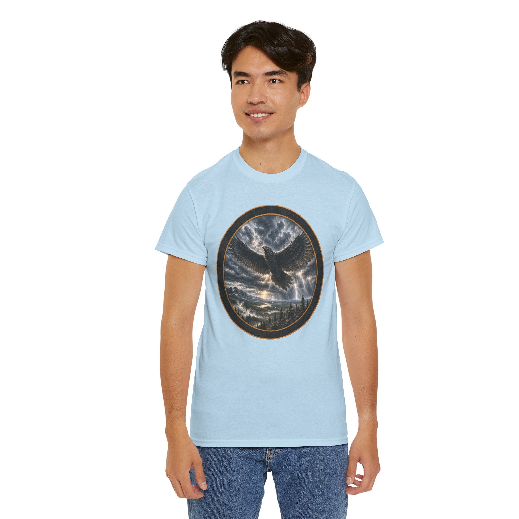 The Thunderbird Circle Tee — Gothic Nature Graphic T-Shirt