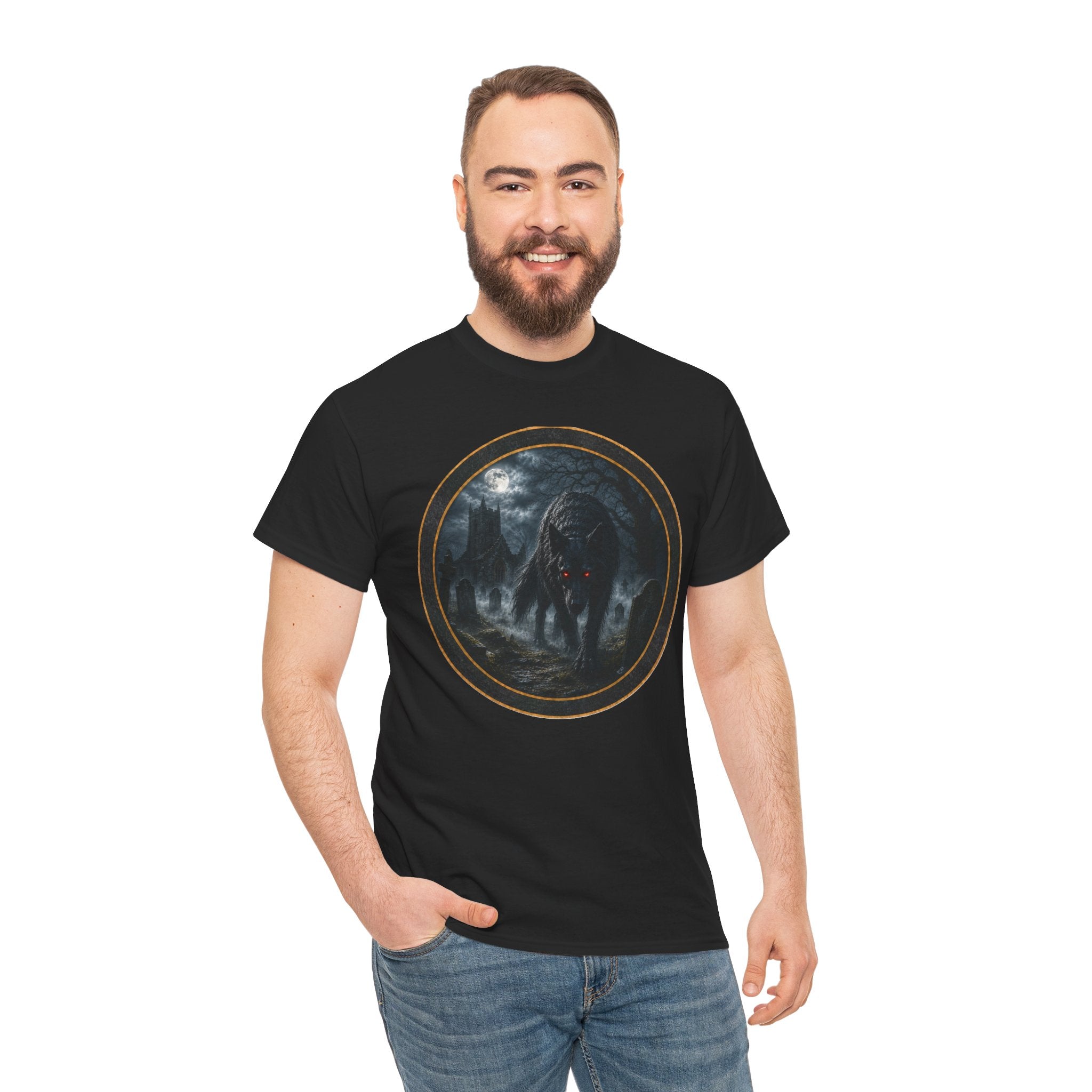 Wolf Moon T-Shirt — Gothic Night Forest Wolf Graphic Tee