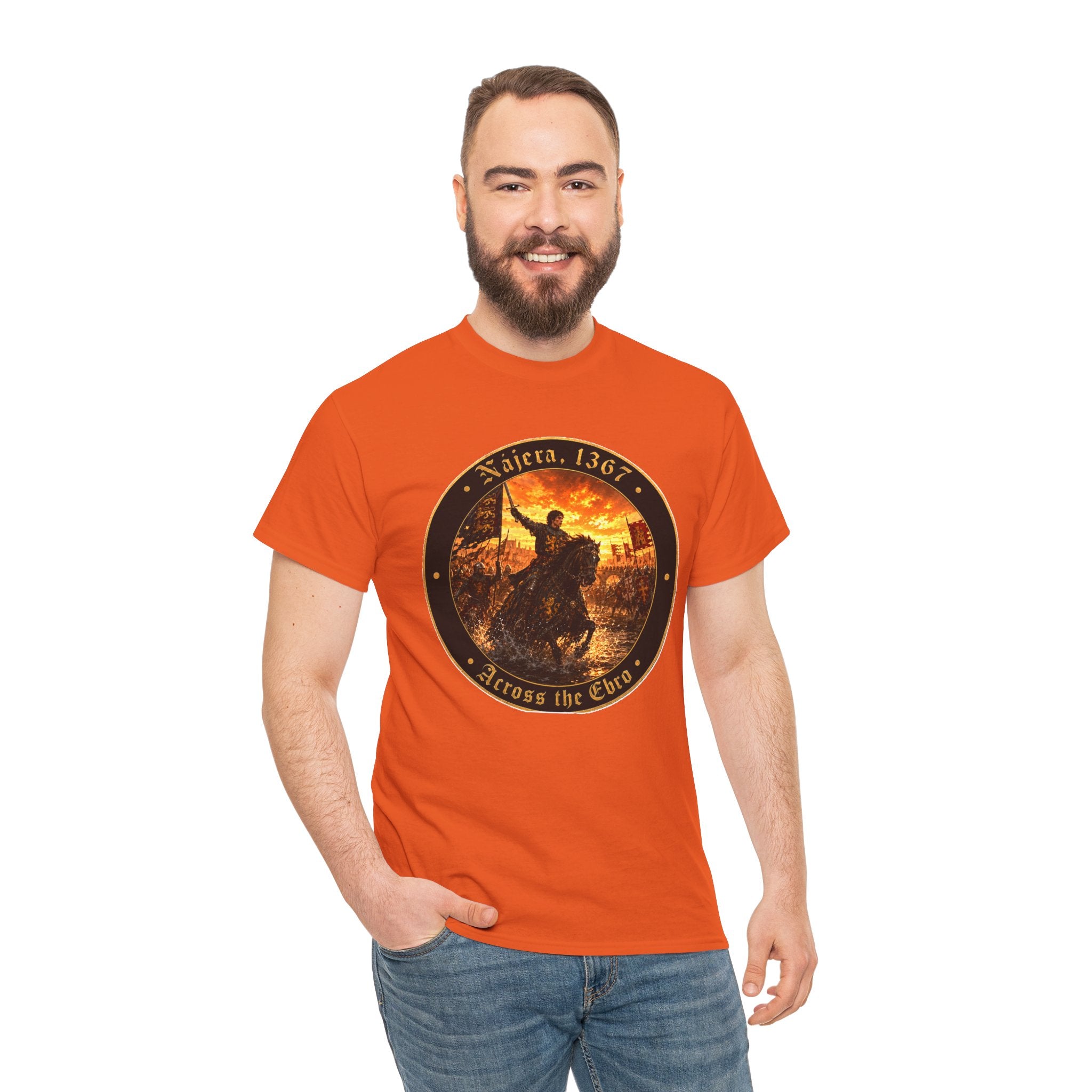 Nájera 1367 T-Shirt — "Across the Ebro" Medieval Battle Roundel Graphic Tee
