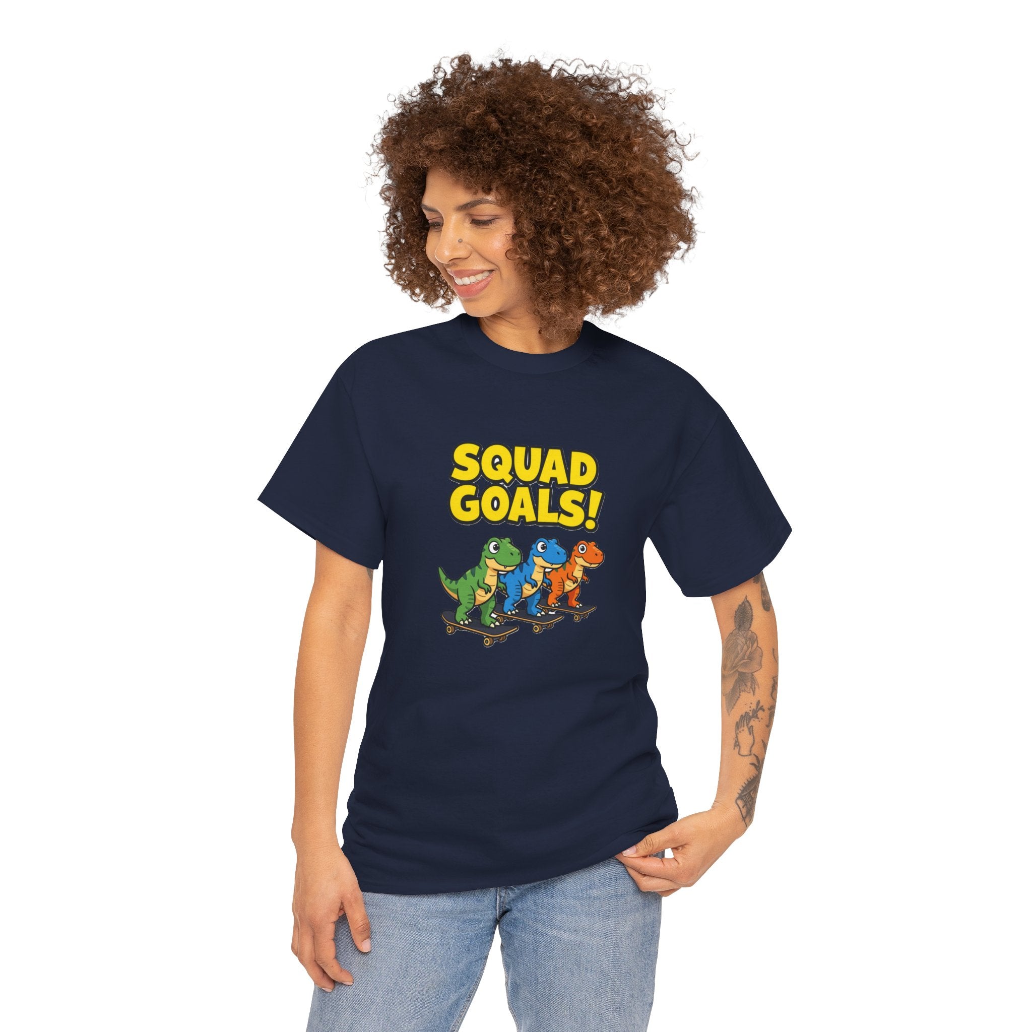 Squad Goals! Dinosaur T-Shirt – Cute Cartoon Dino Crew Tee