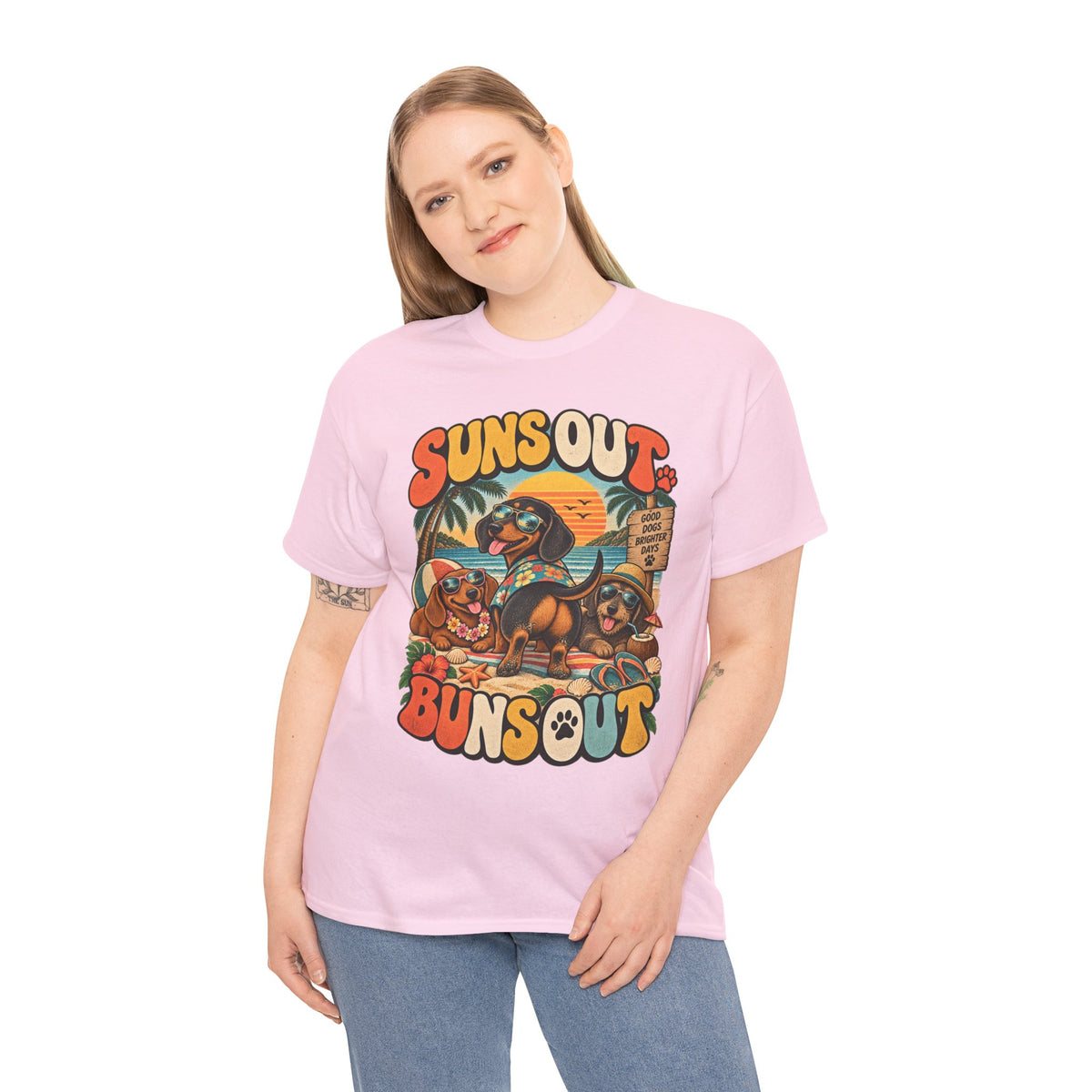 Suns Out Buns Out Dachshund Beach T-Shirt