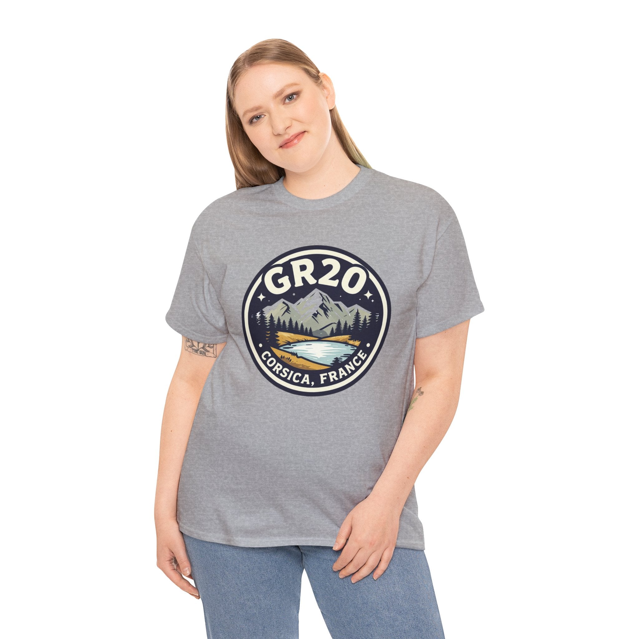 GR20 Corsica Hiking T-Shirt — Mountain Trail Badge Tee