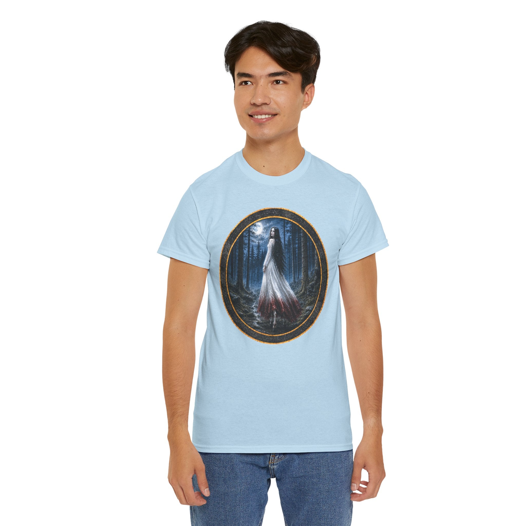 The Baobhan Sìth - Gothic Forest Bride T-Shirt – Haunted Bridal Ghost Artwork Tee