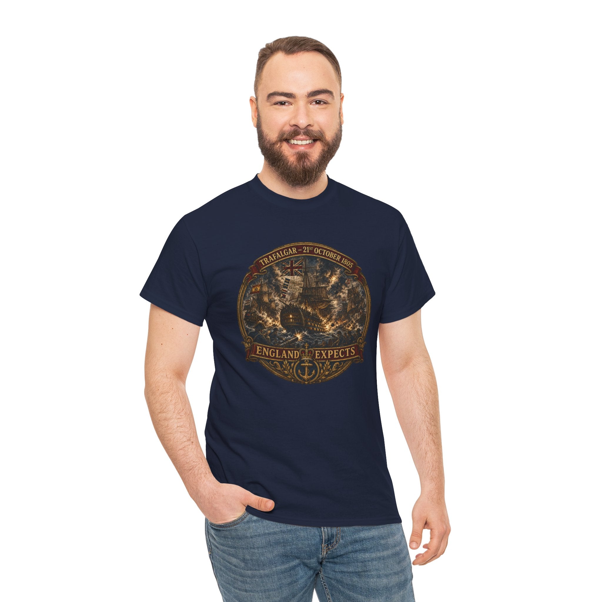 HMS Victory Trafalgar T-Shirt | England Expects Nelson Naval Graphic Tee | 1805 History Shirt