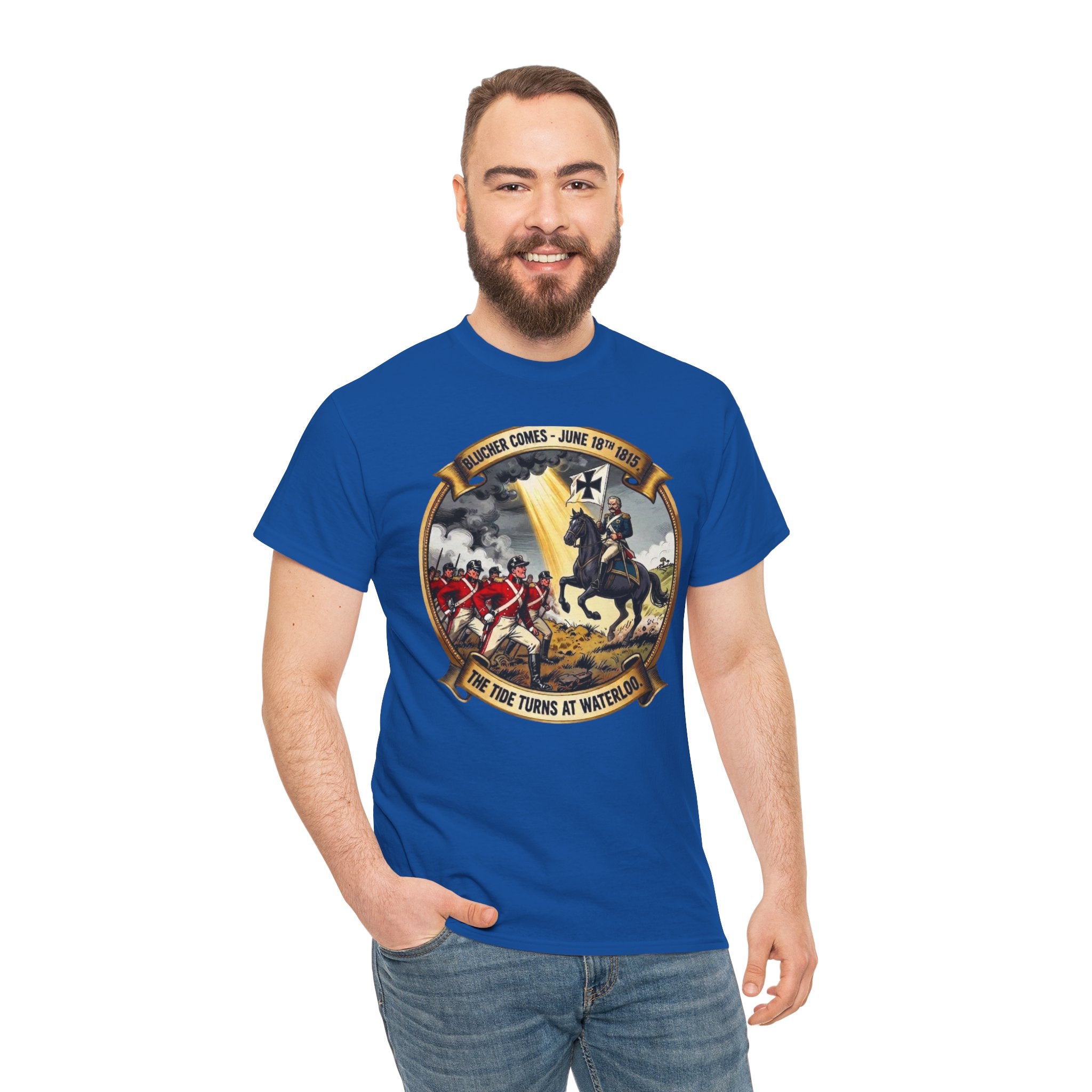 Blücher Comes — Waterloo 1815 T-Shirt | The Tide Turns at Waterloo | Prussian Army Badge Graphic Tee | Anglo-Prussian Alliance Gift | Napoleonic Wars Heritage