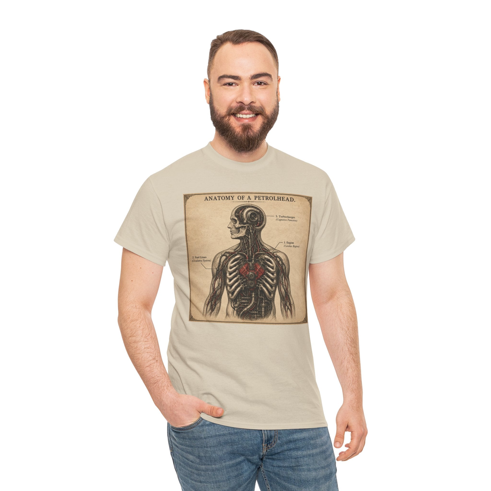 Anatomy of a Petrolhead T-Shirt | Funny Car Lover Diagram Graphic Tee | Vintage Engine Anatomy Mechanic Shirt | Gearhead Humour Art