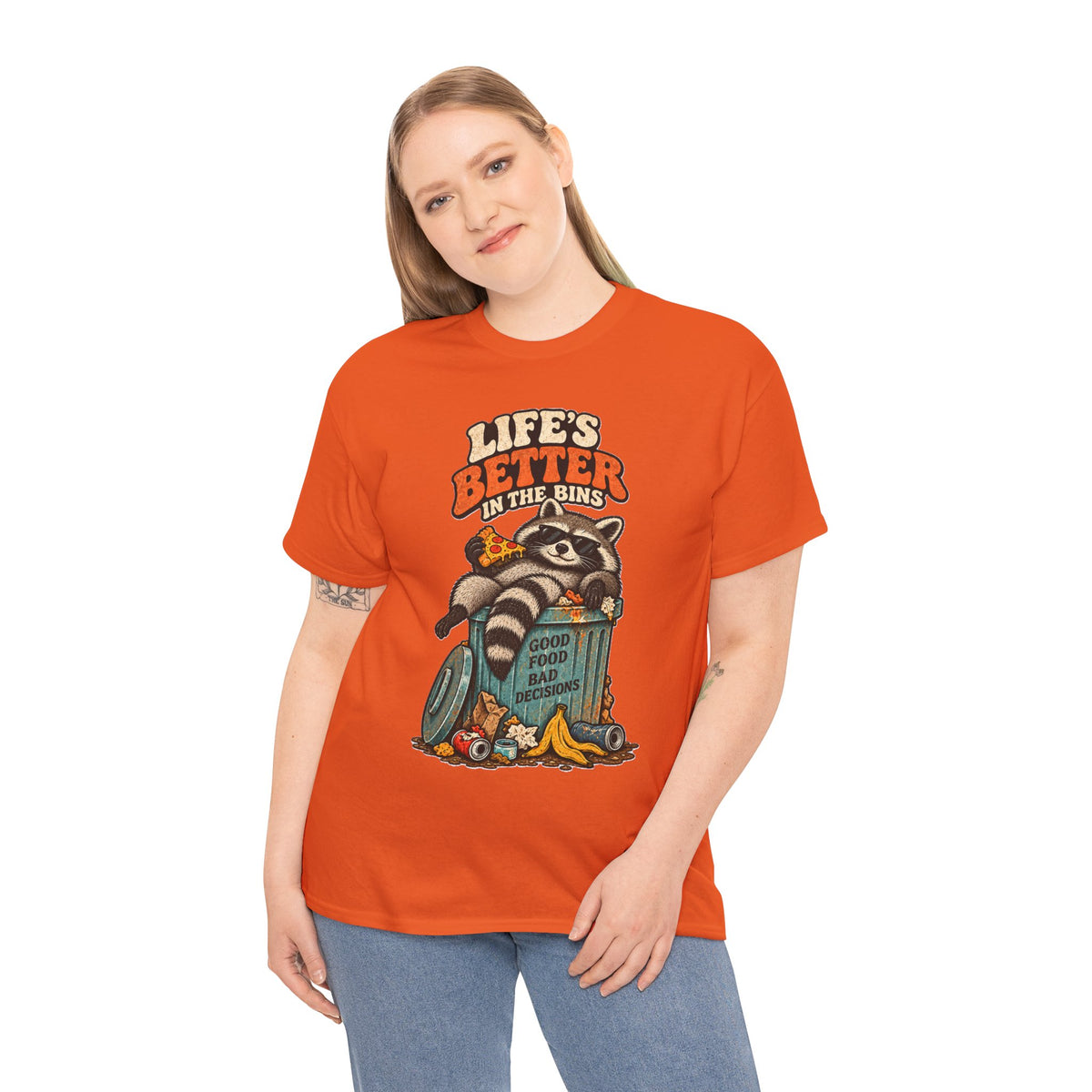 Life's Better in the Bins Funny Raccoon T-Shirt