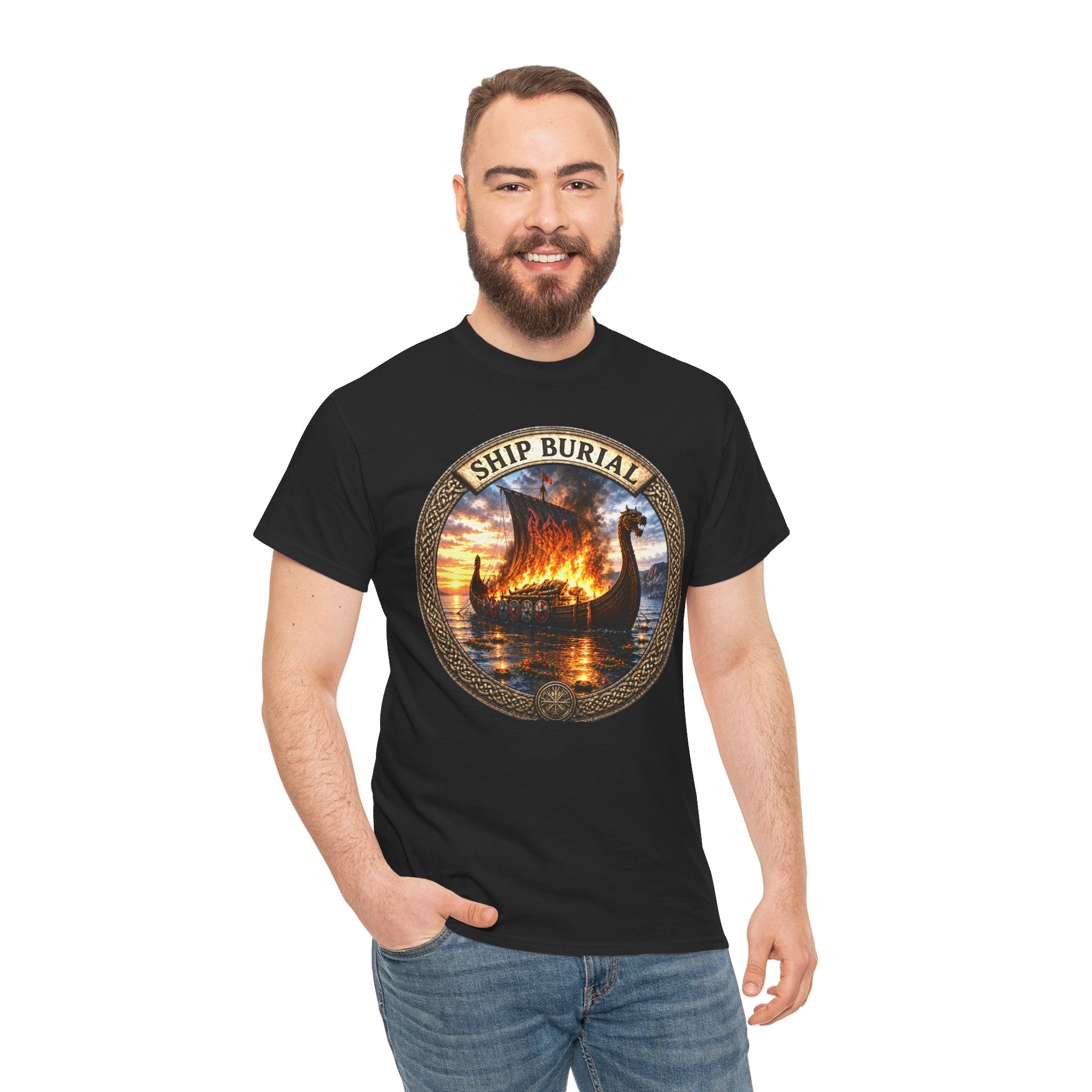 Ship Burial T-Shirt | Viking Funeral Norse Tee