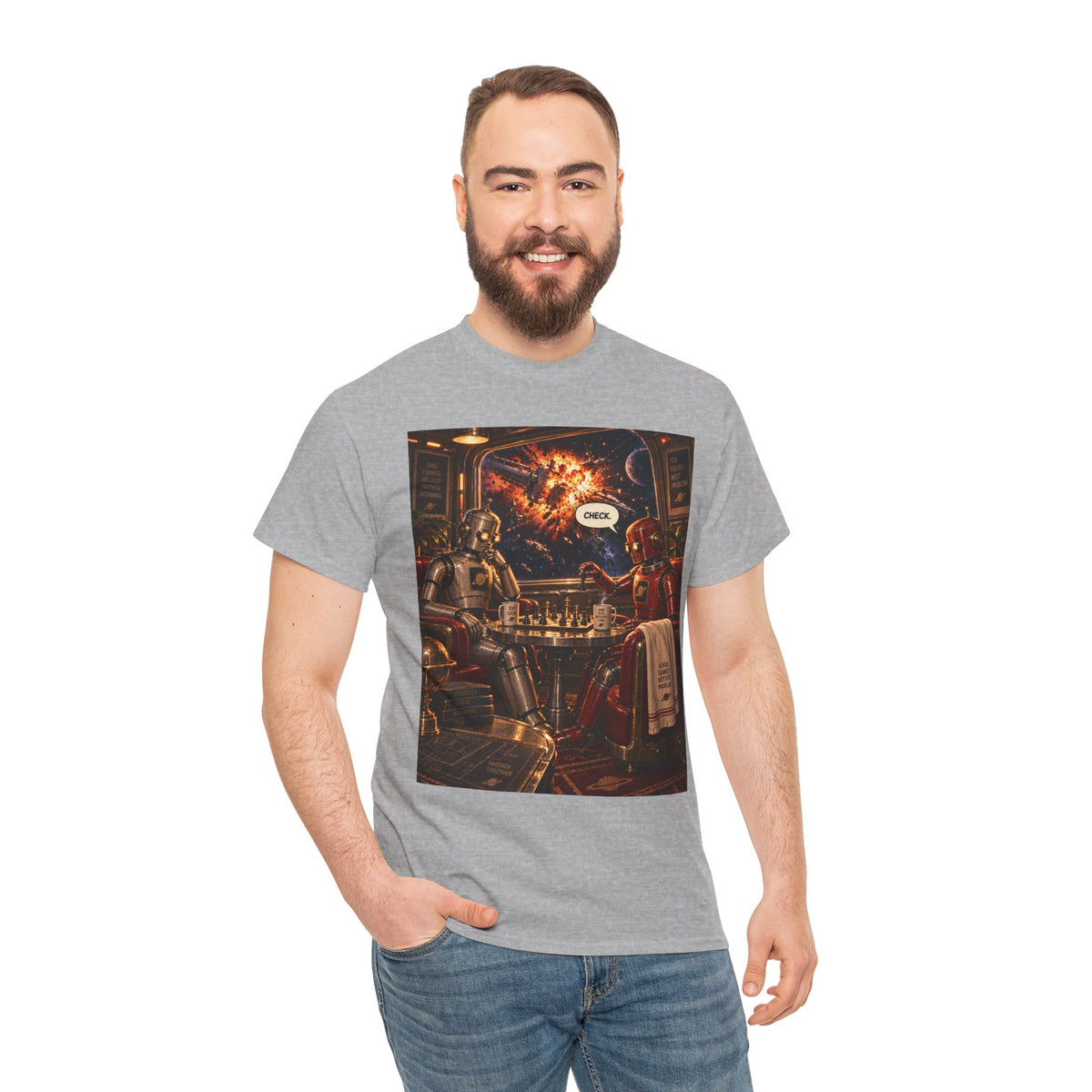 Check Retro Robot Chess T-Shirt