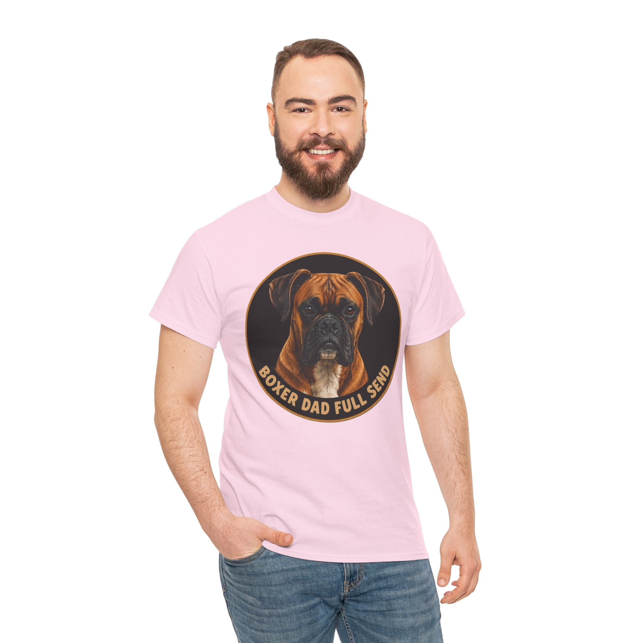 Boxer Dog Portrait Tee — "Boxer Bad Full Stop" Graphic T-Shirt