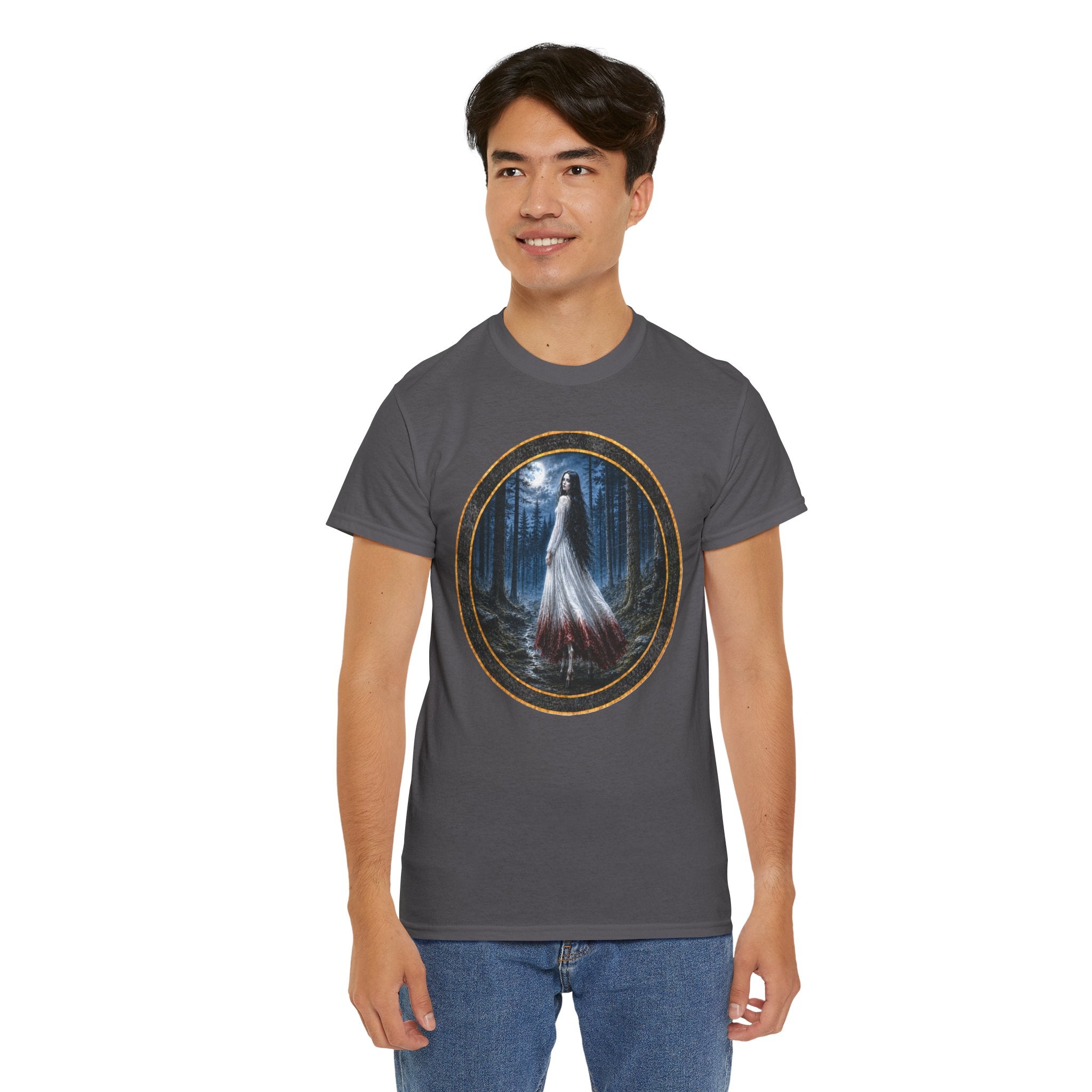 The Baobhan Sìth - Gothic Forest Bride T-Shirt – Haunted Bridal Ghost Artwork Tee