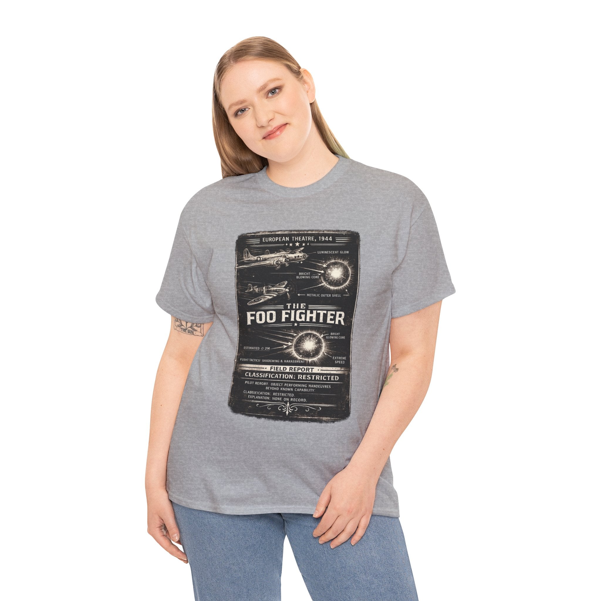Foo Fighter Light – WWII Allied Pilot Unidentified Aerial Phenomena Field Report Graphic T-Shirt