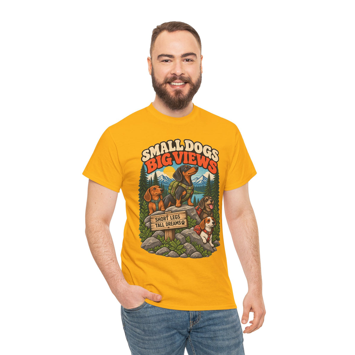 Small Dogs Big Views Dachshund Hiking T-Shirt