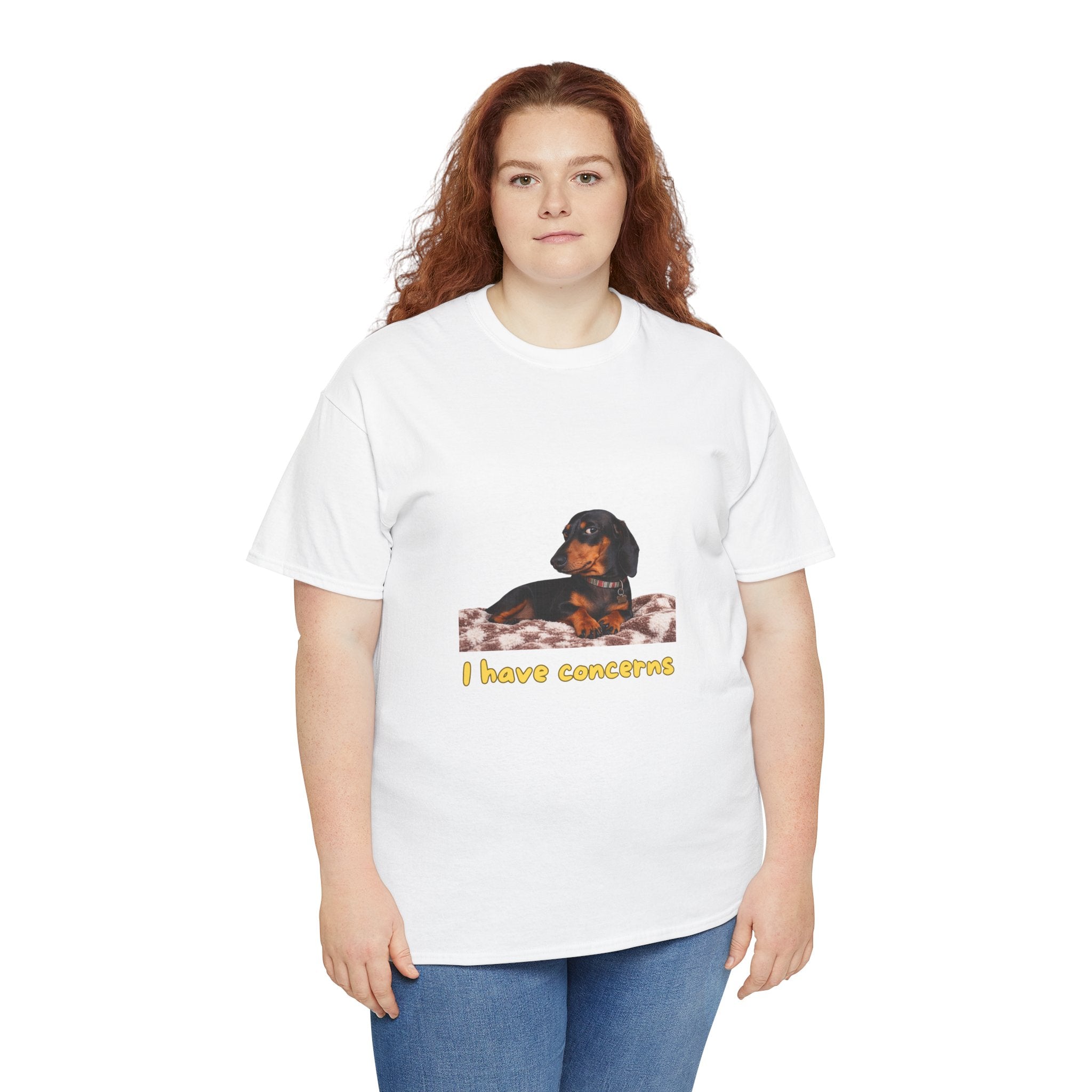 I Have Concerns T-Shirt – Funny Dachshund Side Eye Dog | Sausage Dog Wiener Dog Attitude Graphic Tee