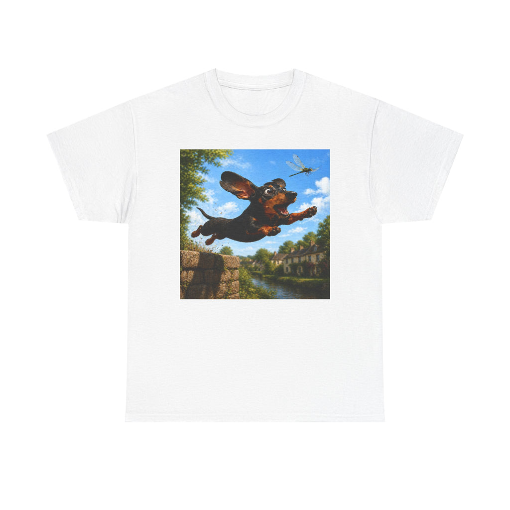 Flying Dachshund Dragonfly Chase T-Shirt