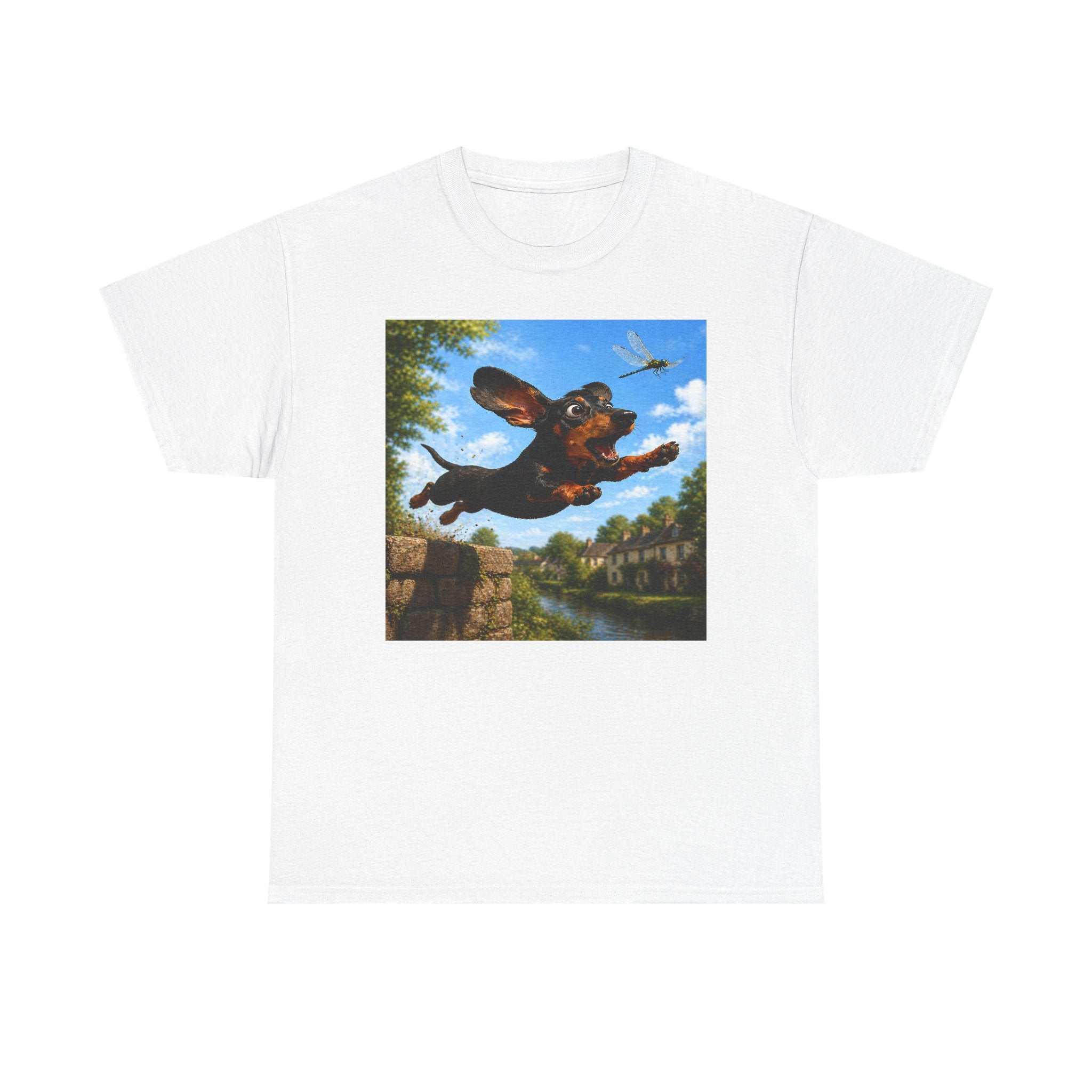 Flying Dachshund Dragonfly Chase T-Shirt