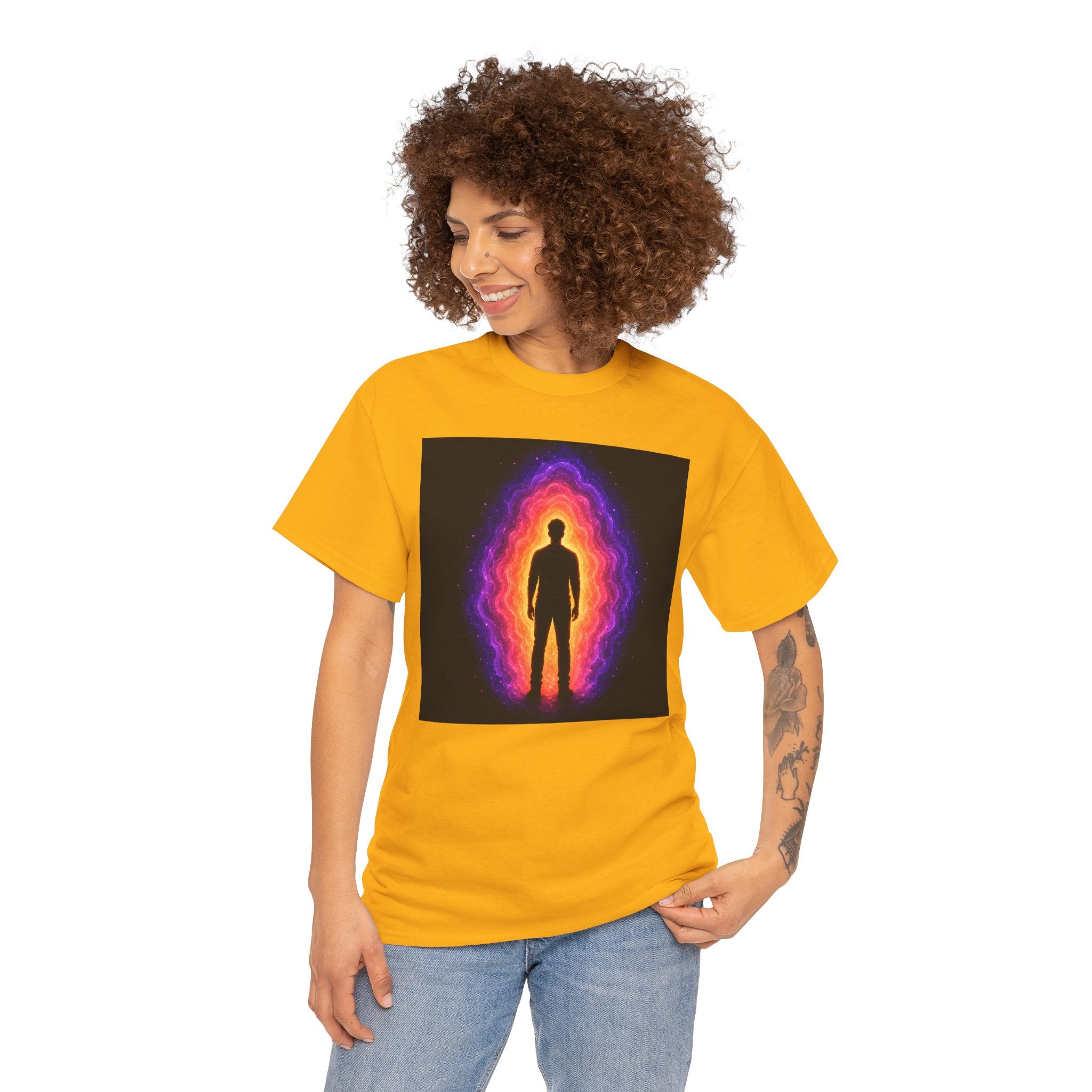 Aura T-Shirt | Energy Field Spiritual Graphic Tee | Glowing Aura Silhouette Shirt | Mystic Energy Body Art